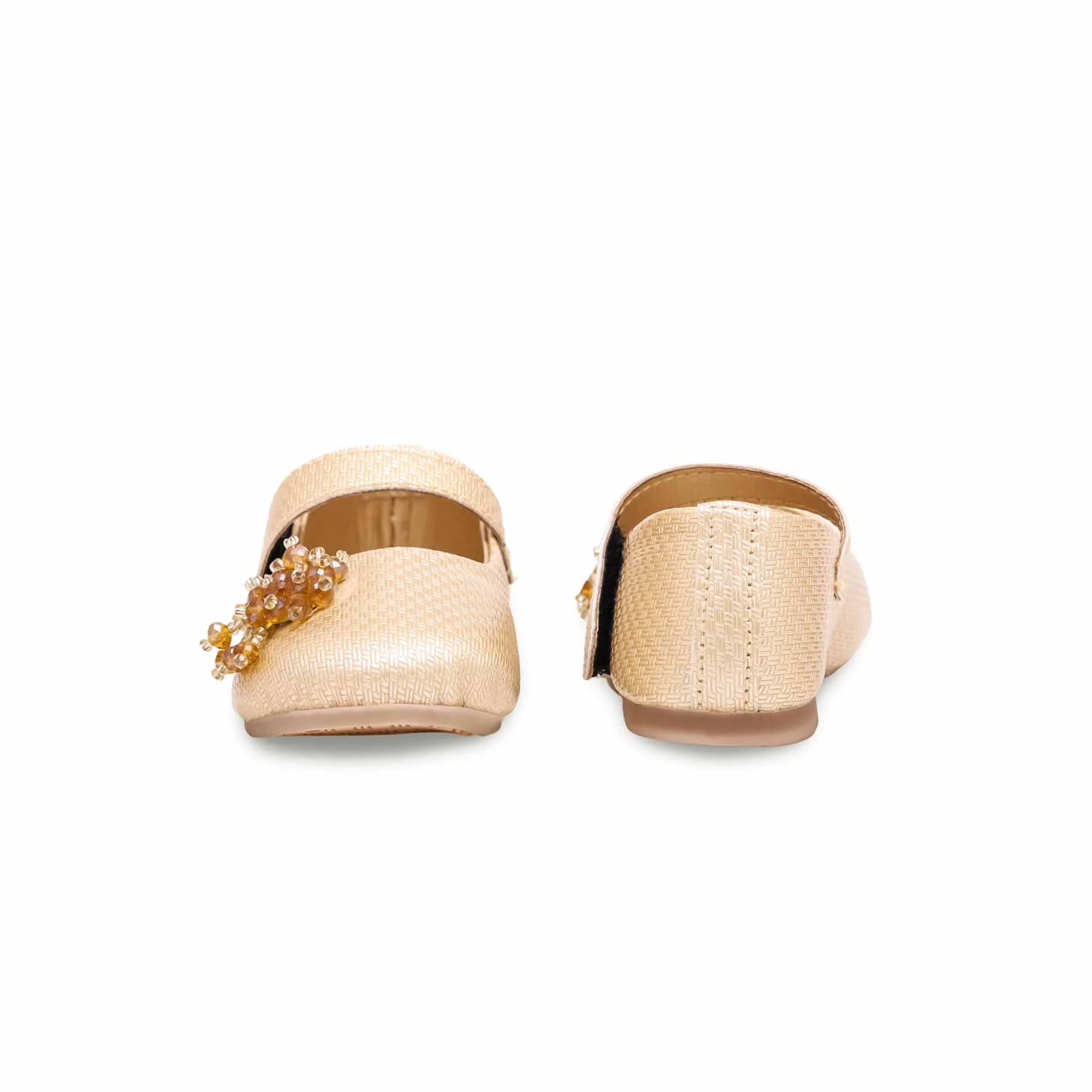 Girls Golden Fancy Pumps KD0900 - Image 4