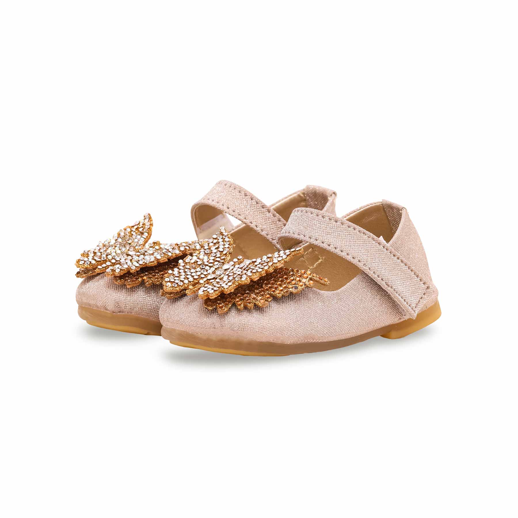 Girls Golden Fancy Pumps KD0902 - Image 3