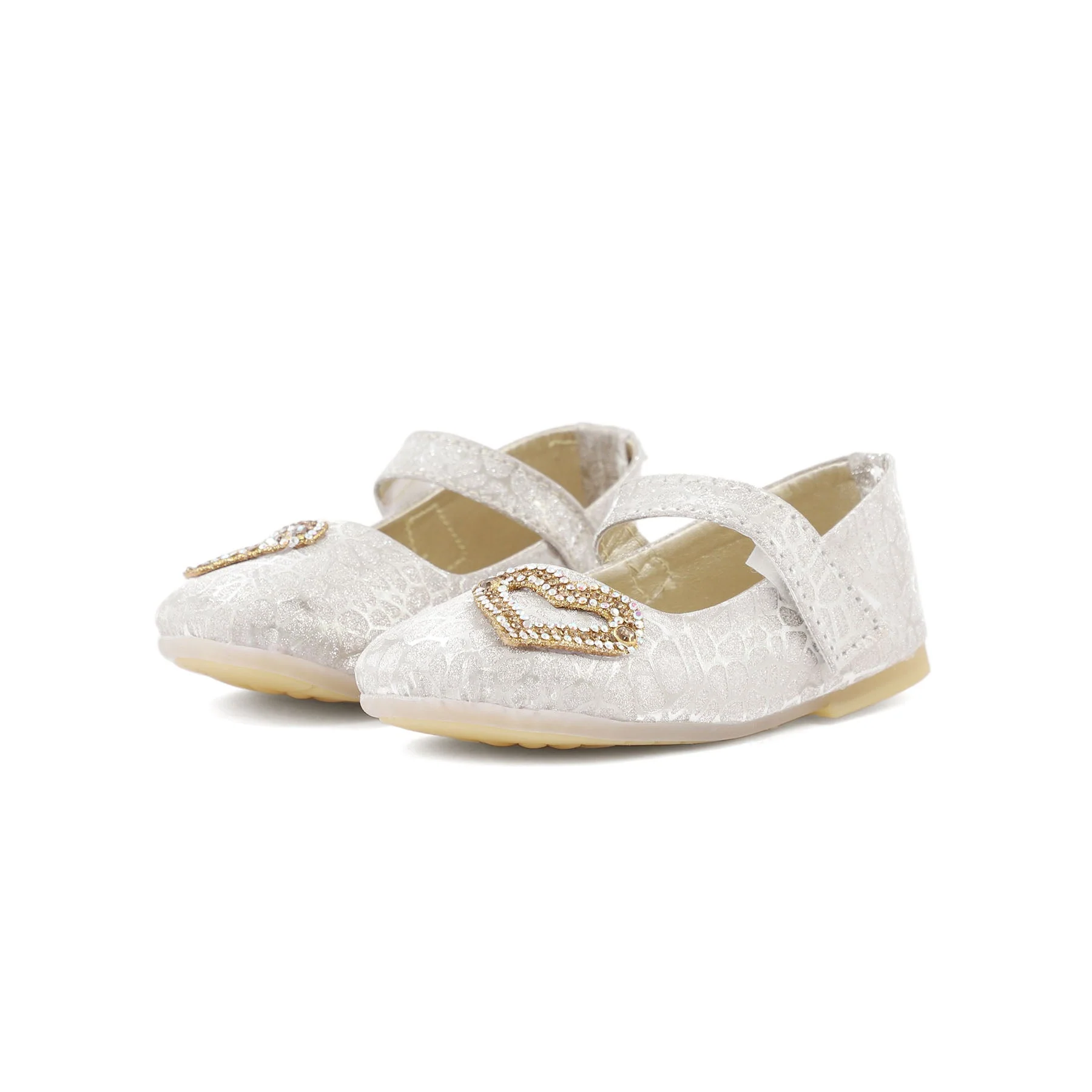 Girls Golden Fancy Pumps KD0904 - Image 3