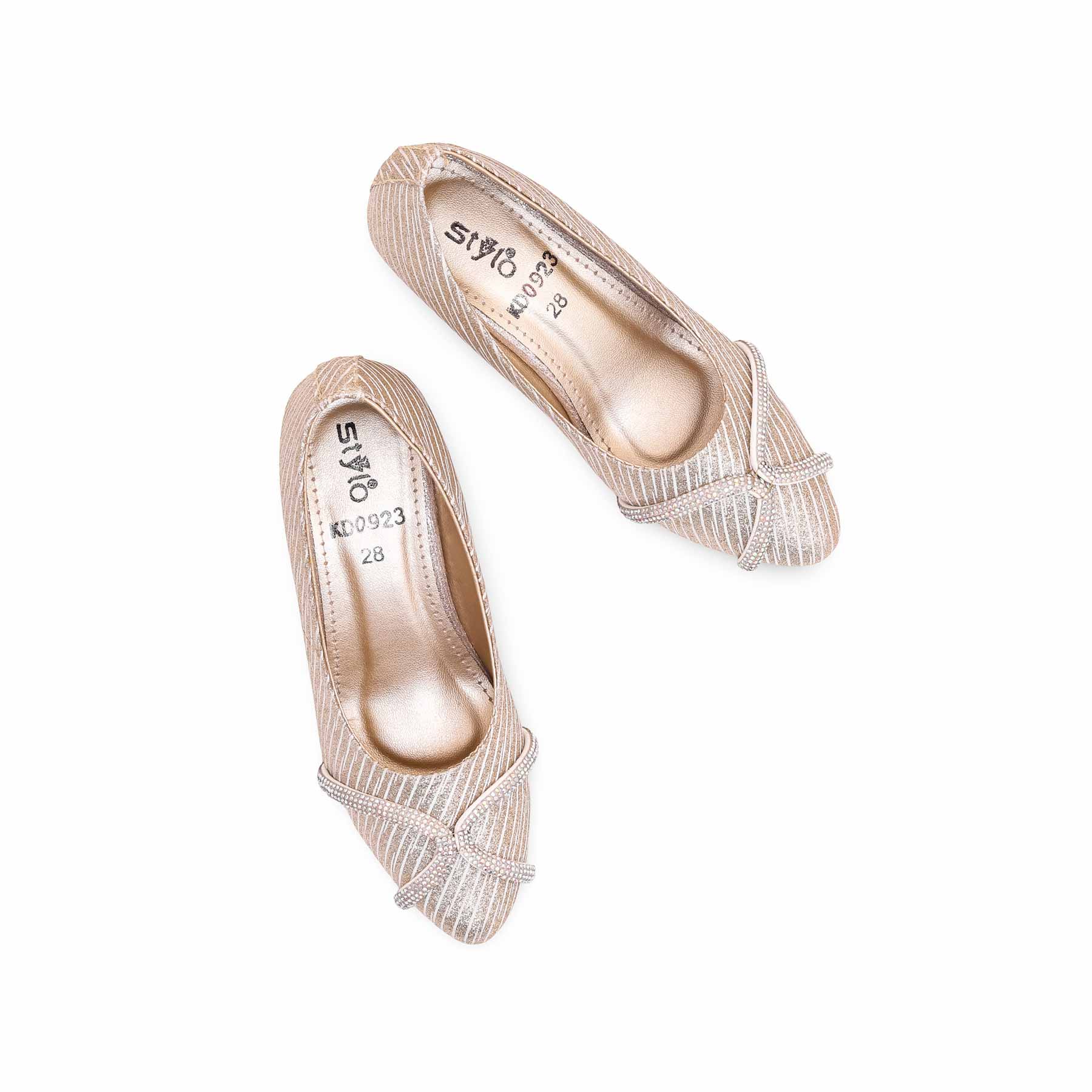 Girls Golden Fancy Pumps KD0923 - Image 5