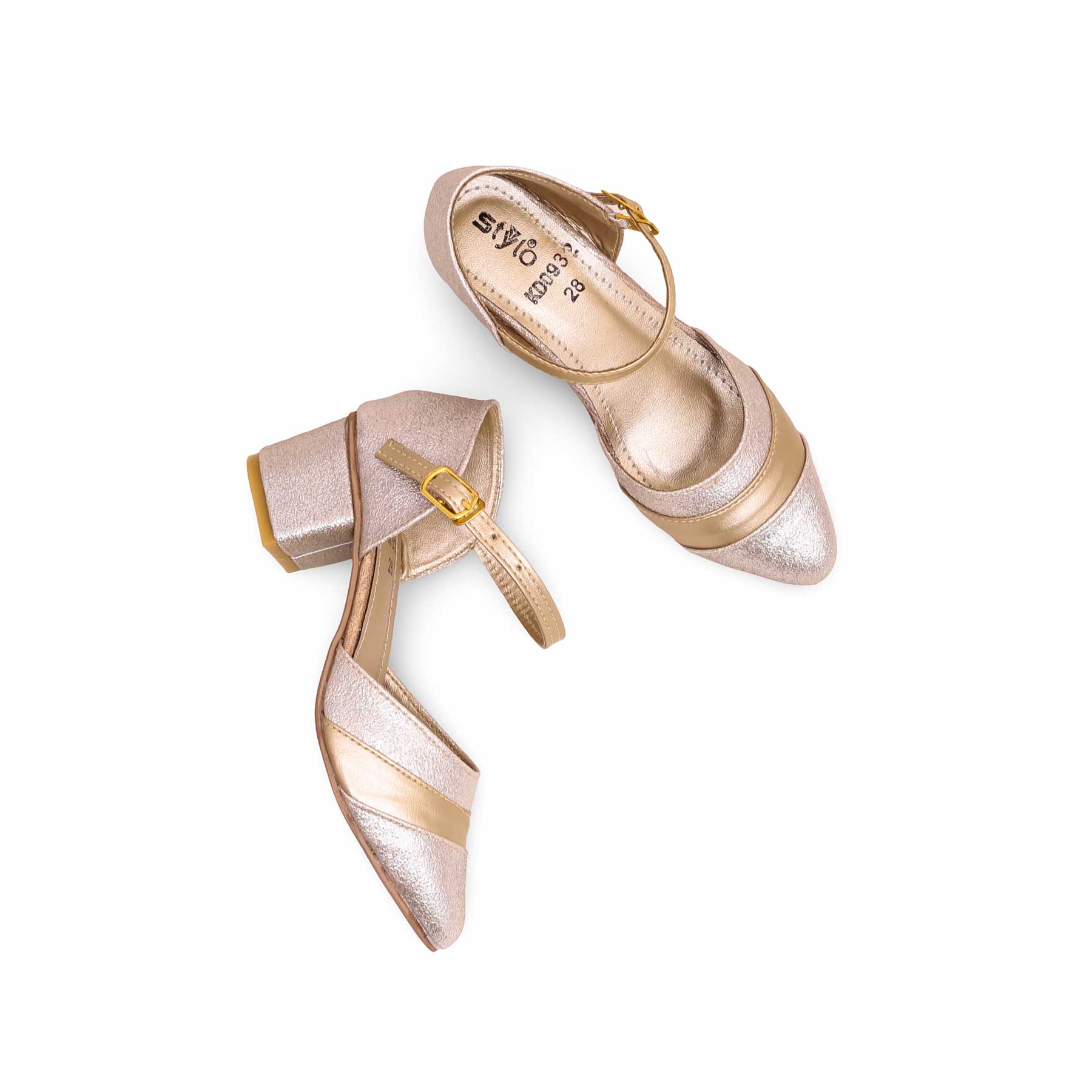 Girls Golden Fancy Pumps KD0932 - Image 5