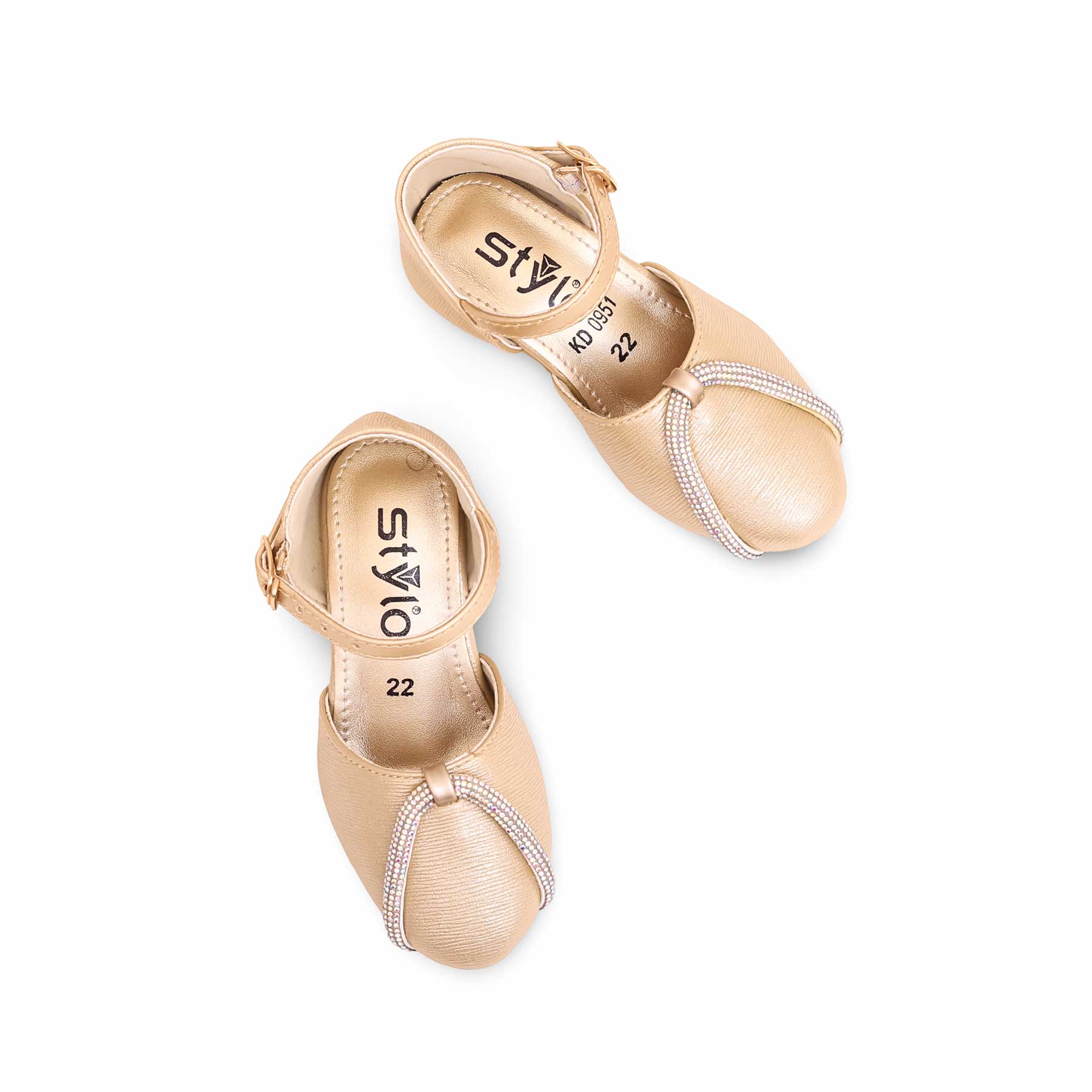Girls Golden Fancy Pumps KD0951 - Image 5