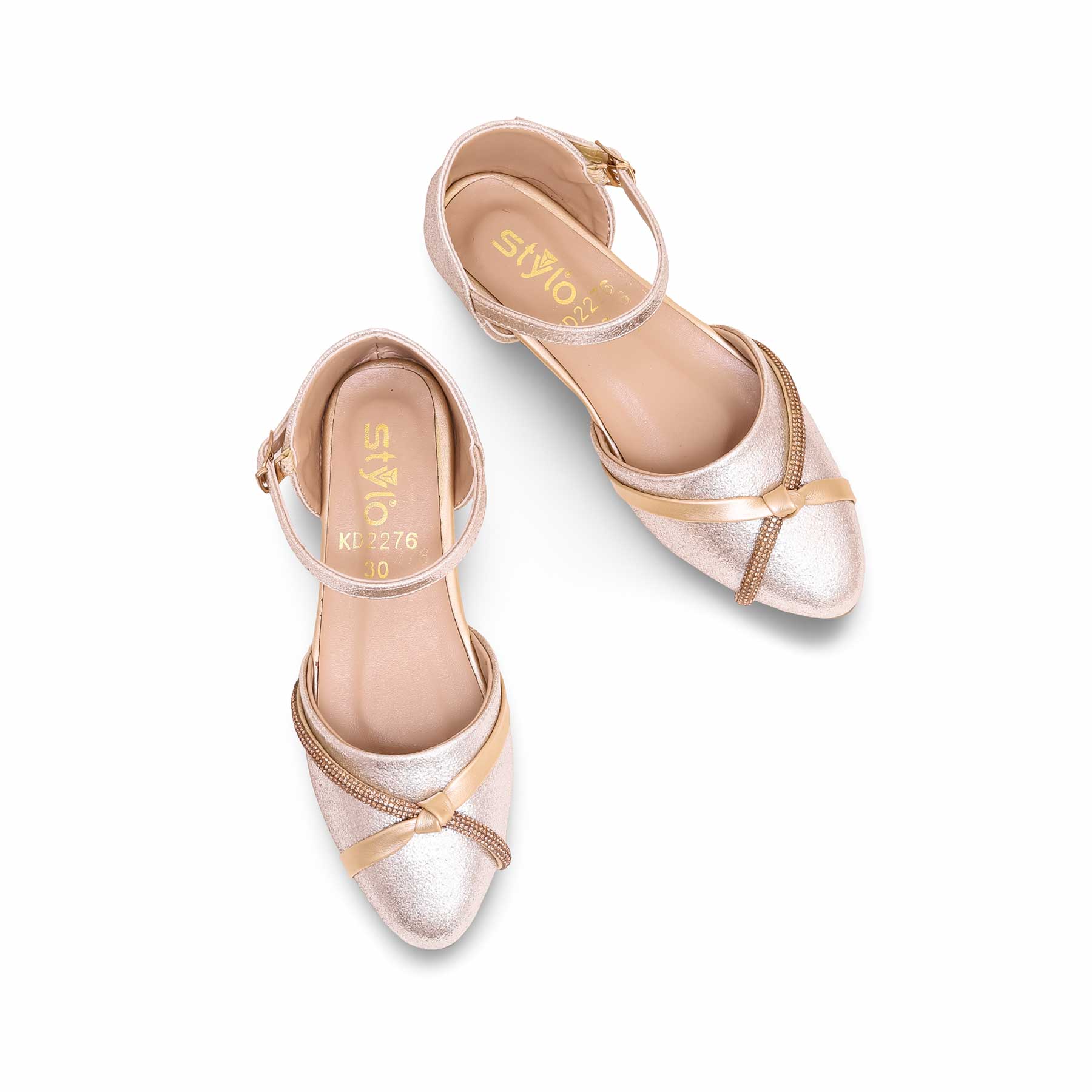 Girls Golden Fancy Pumps KD2276 - Image 4