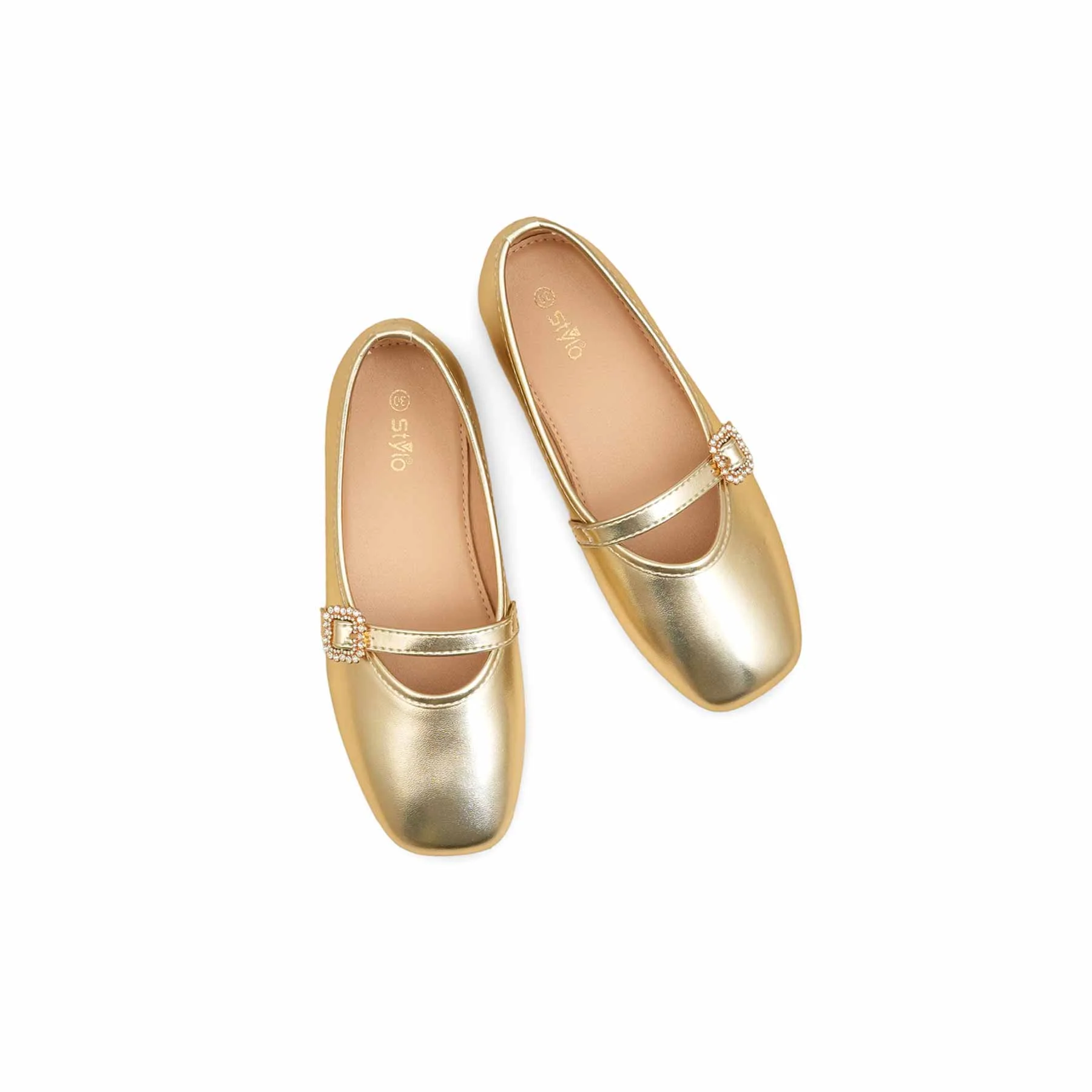 Girls Golden Fancy Pumps KD2468 - Image 5