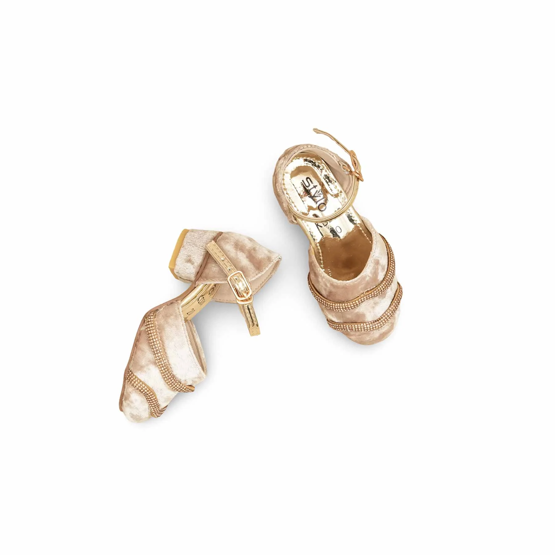 Girls Golden Fancy Pumps KD2482 - Image 6