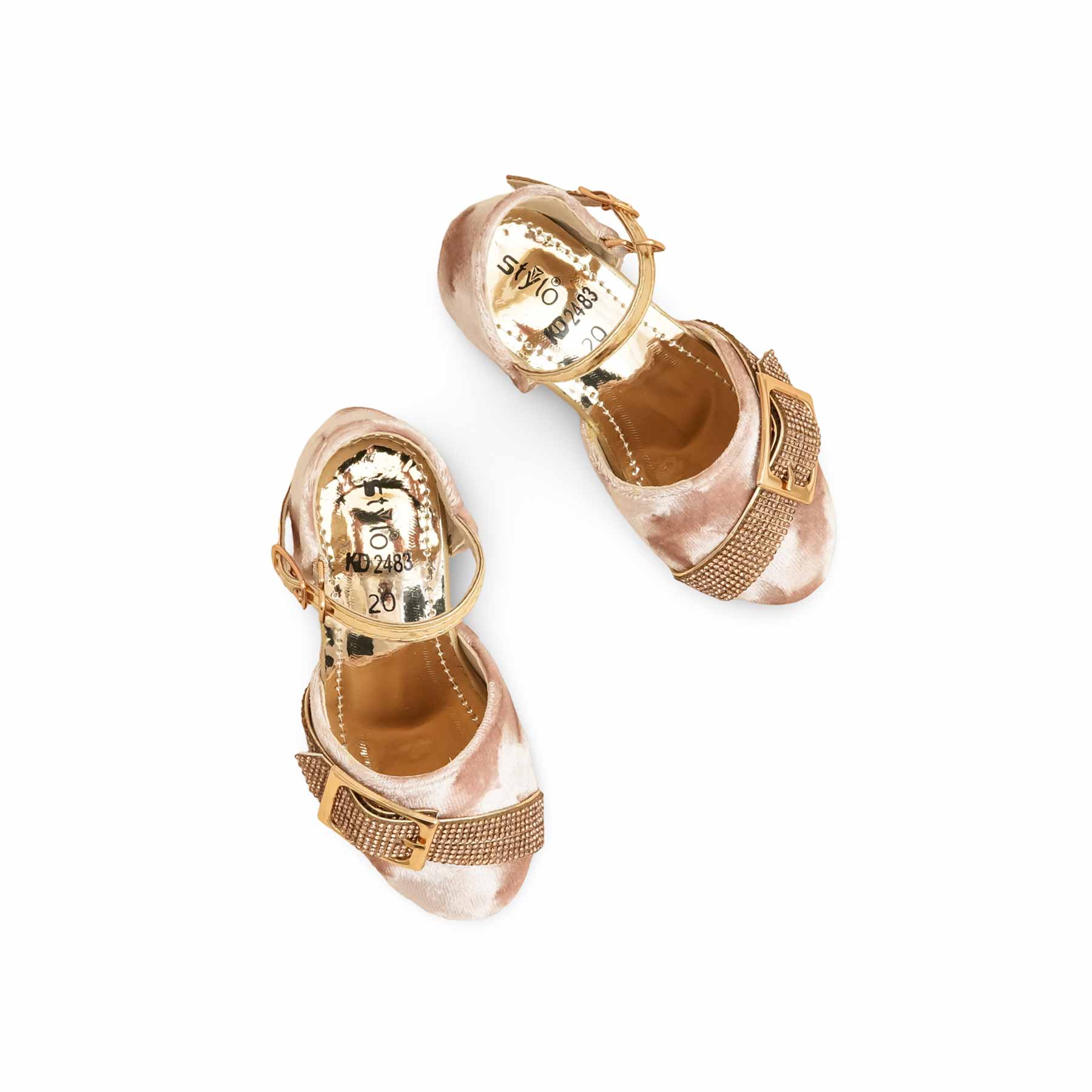 Girls Golden Fancy Pumps KD2483 - Image 5