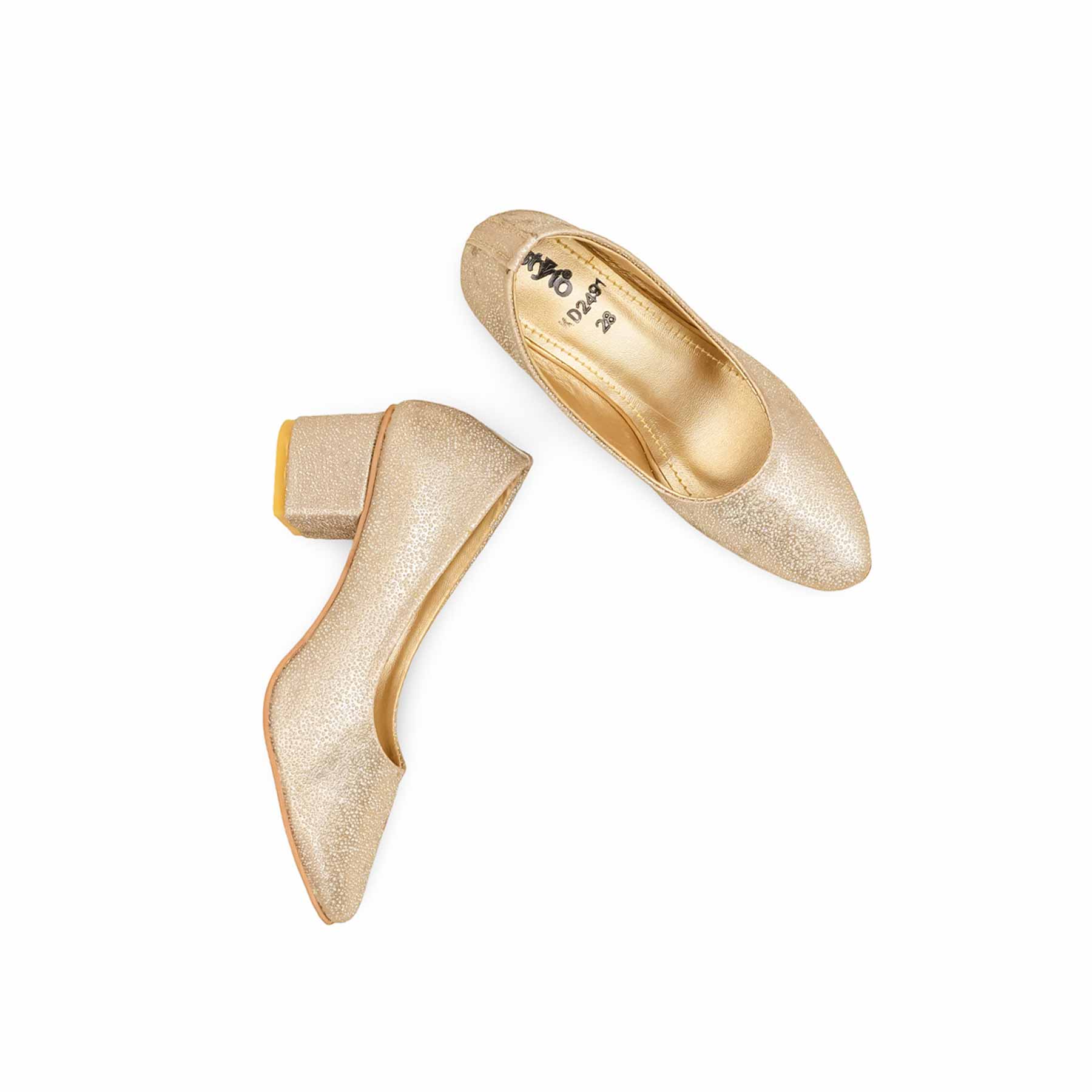 Girls Golden Fancy Pumps KD2491 - Image 5