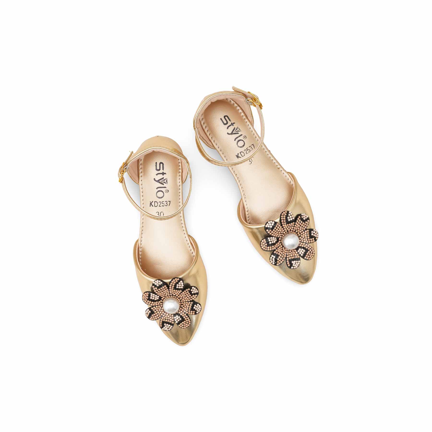 Girls Golden Fancy Pumps KD2537 - Image 5