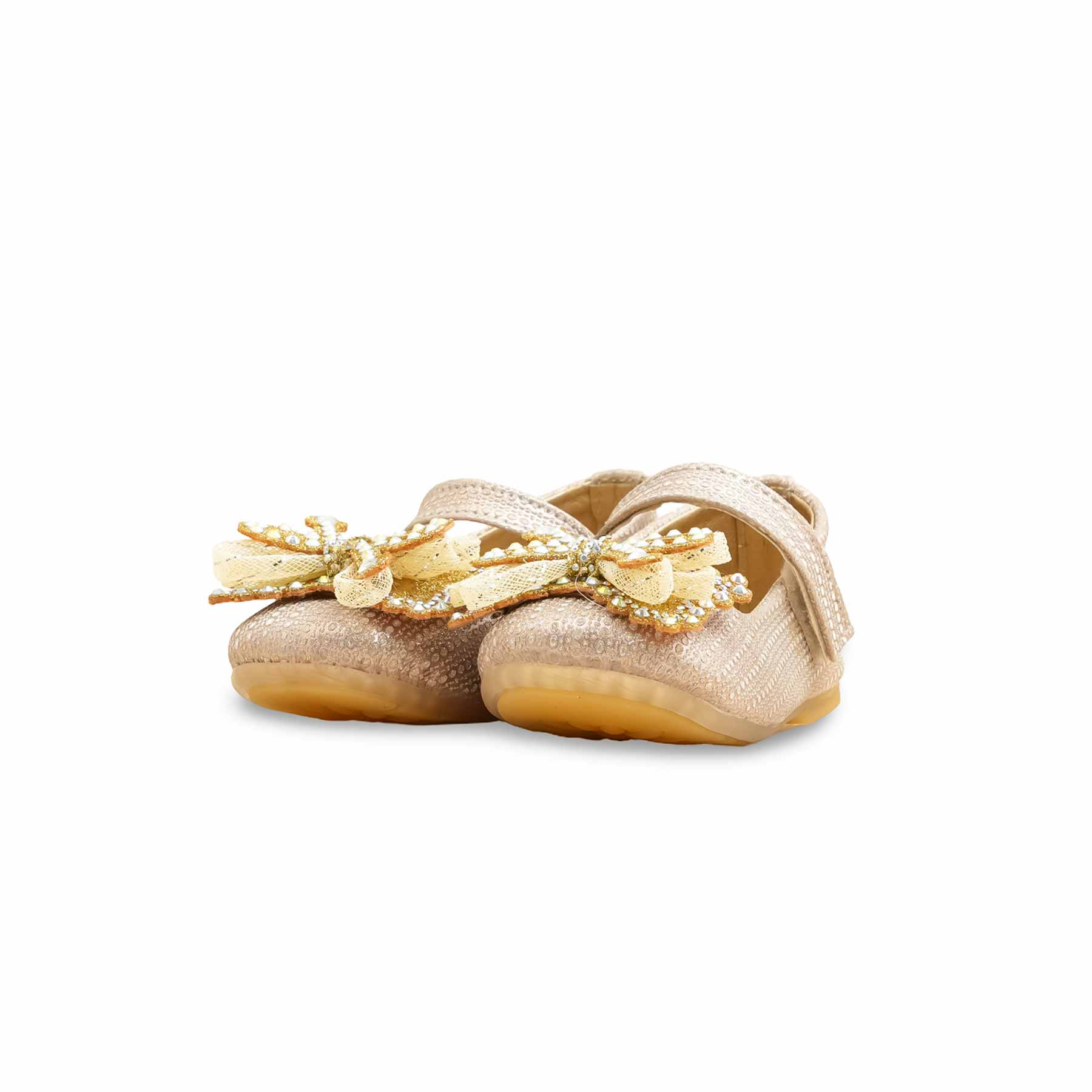 Girls Golden Fancy Pumps KD2559 - Image 3