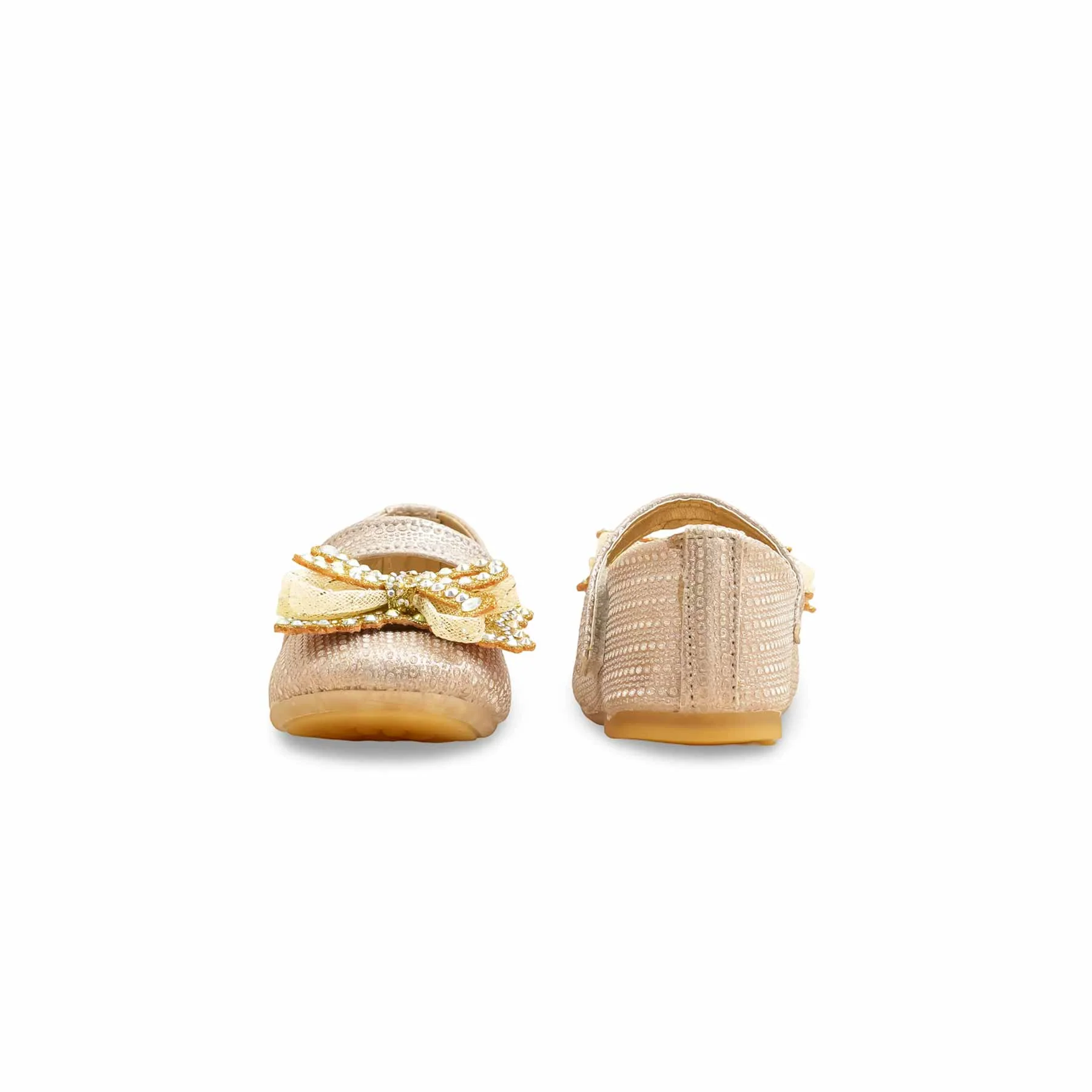 Girls Golden Fancy Pumps KD2559 - Image 4