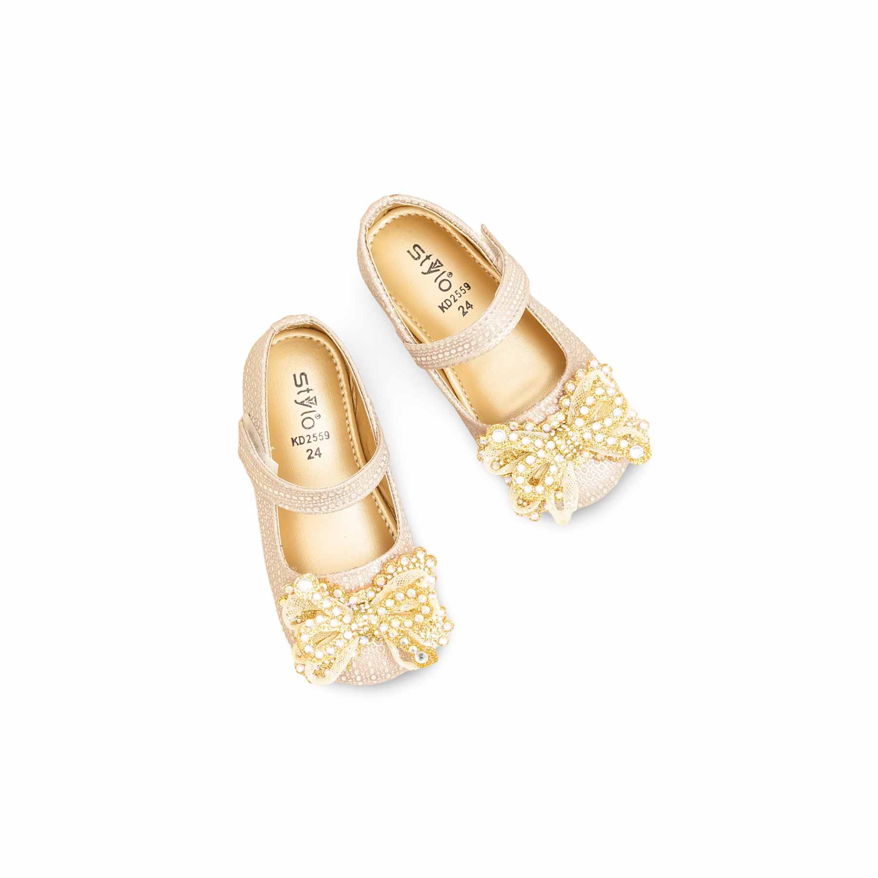 Girls Golden Fancy Pumps KD2559 - Image 5