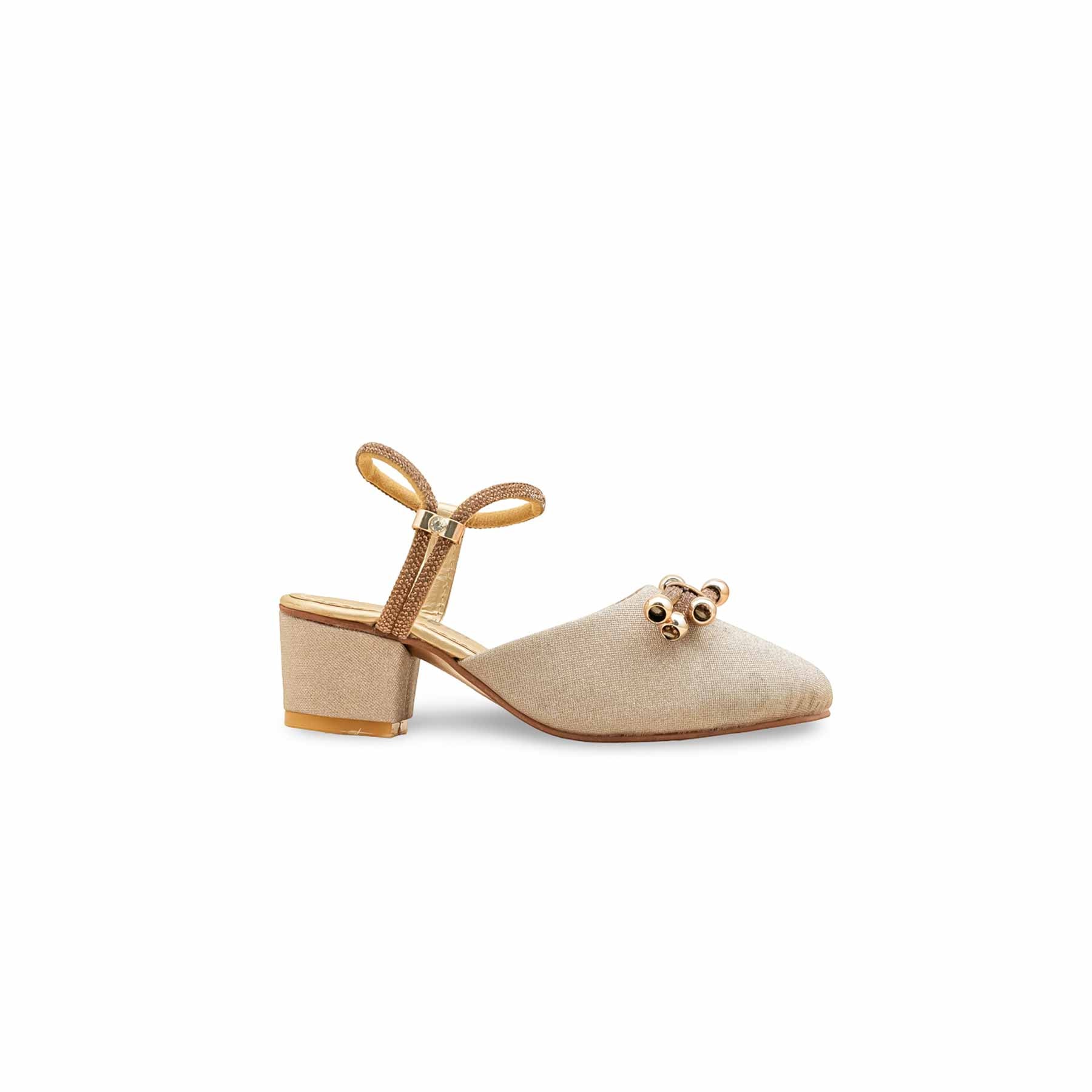Girls Golden Fancy Pumps KD2567 - Image 2