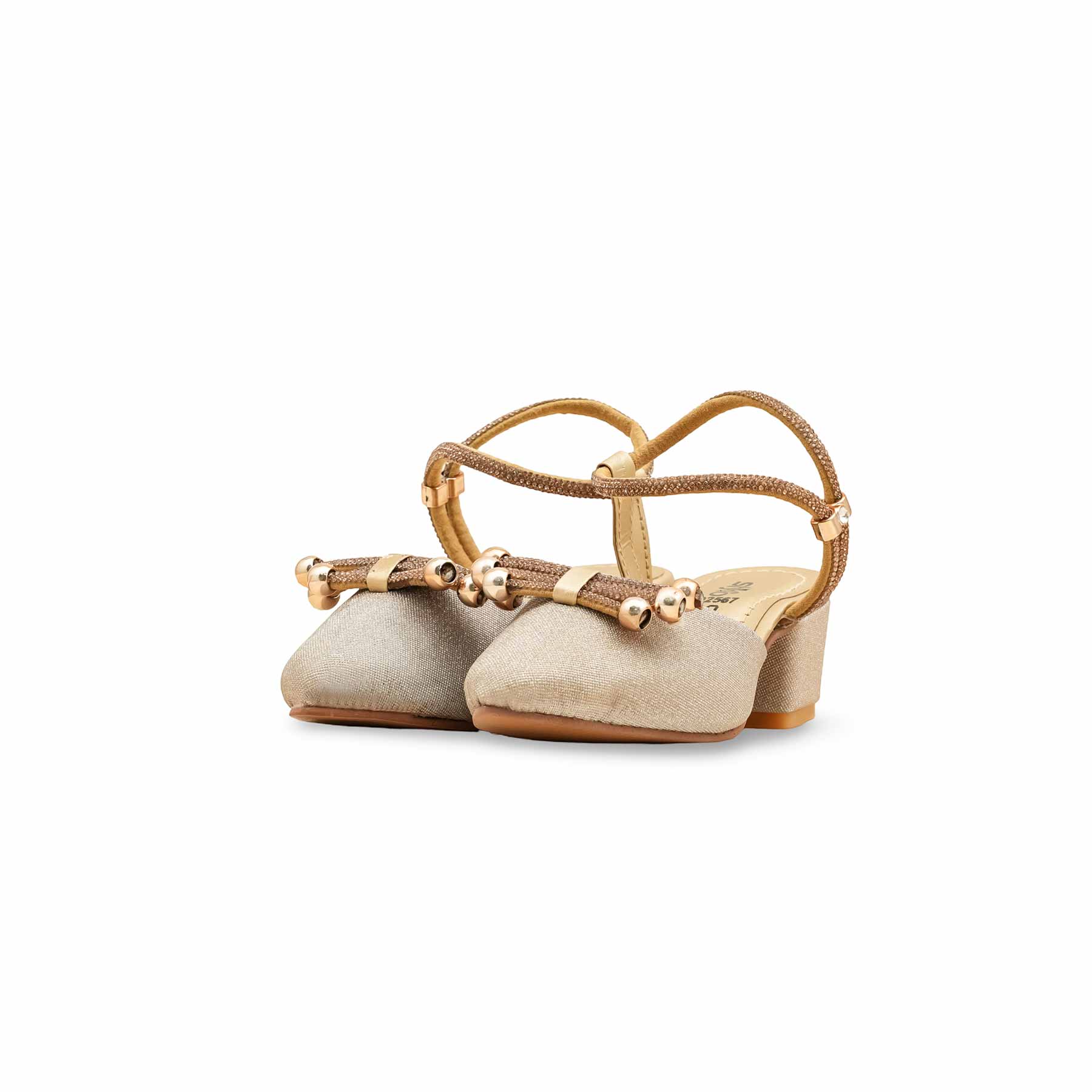 Girls Golden Fancy Pumps KD2567 - Image 3