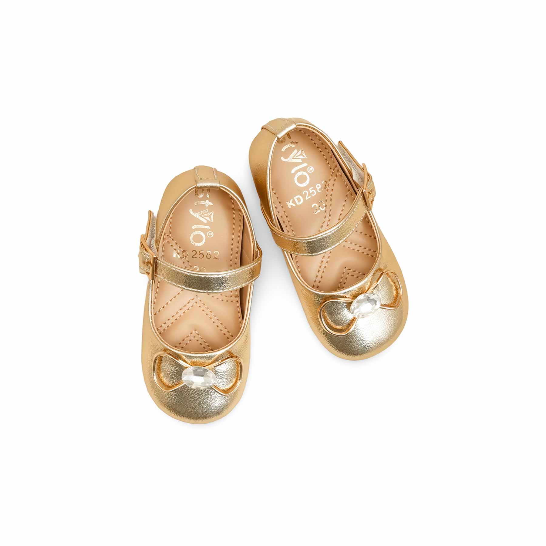 Girls Golden Fancy Pumps KD2582 - Image 5