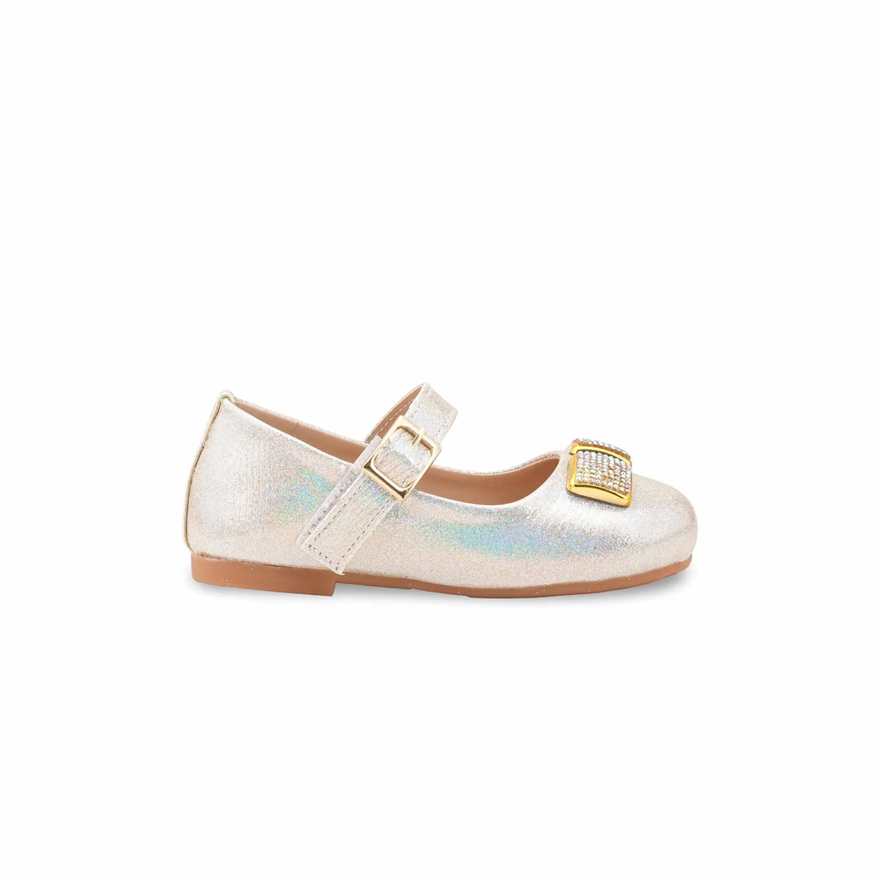 Girls Golden Fancy Pumps KD2583 - Image 2