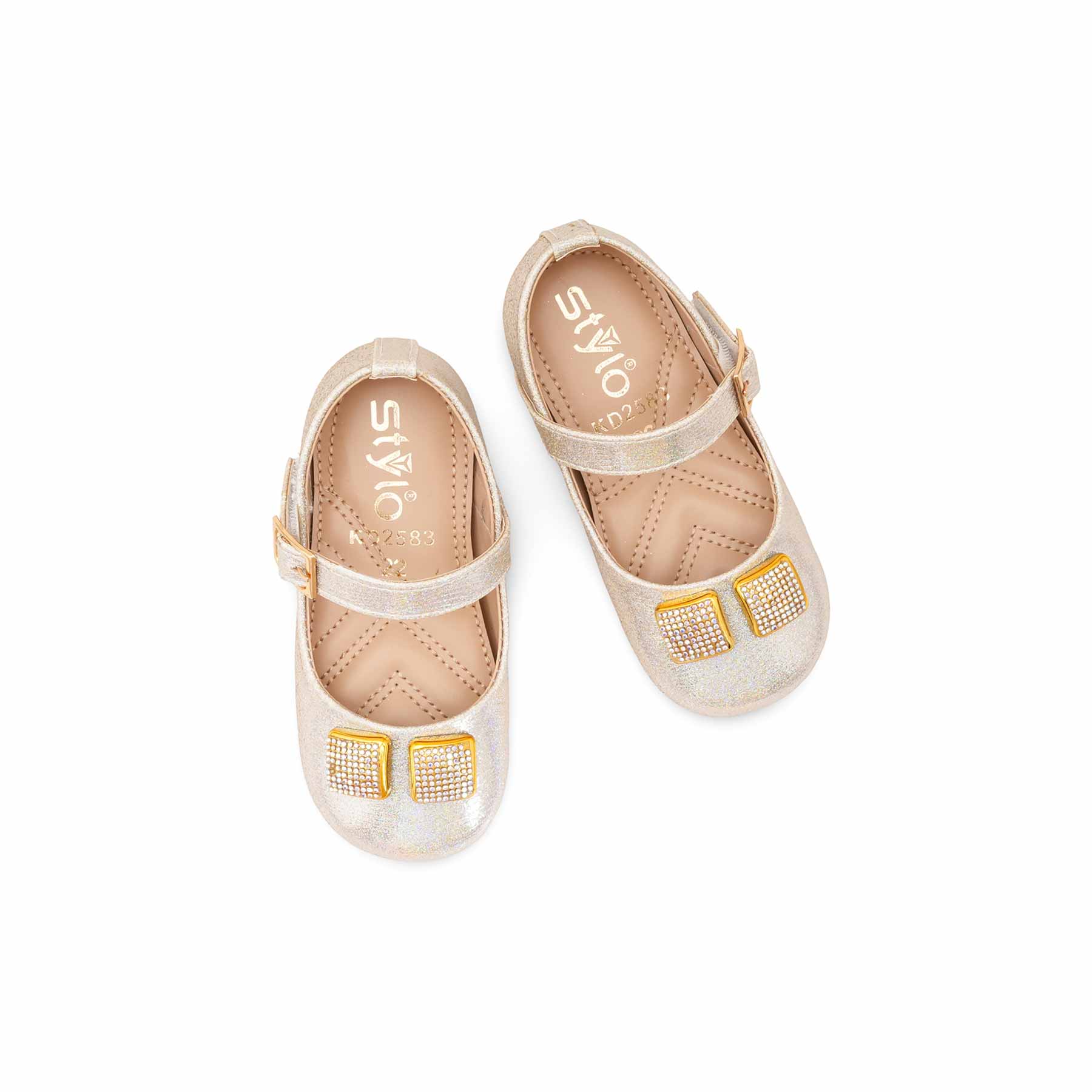 Girls Golden Fancy Pumps KD2583 - Image 5