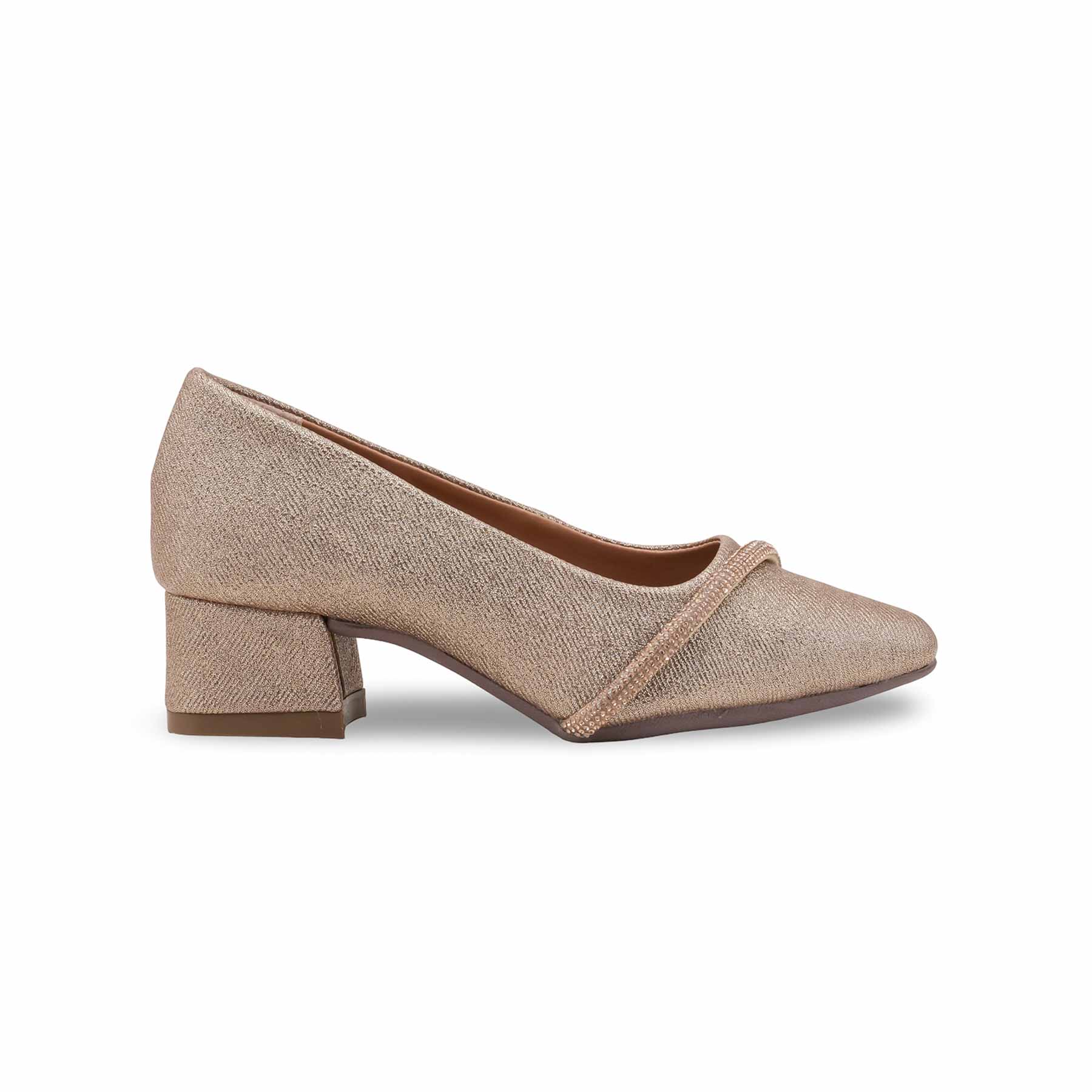Girls Golden Fancy Pumps KD2608 - Image 2