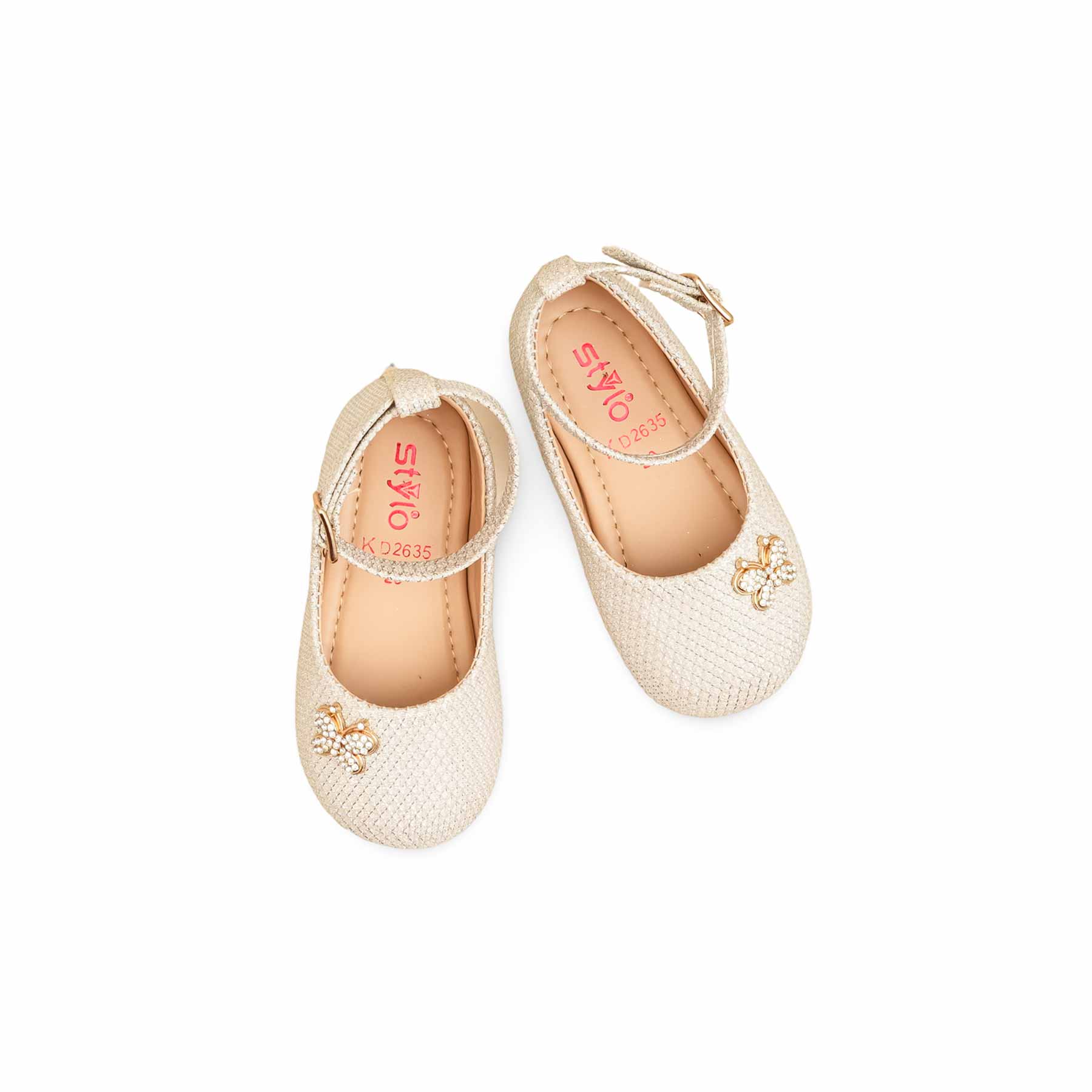 Girls Golden Fancy Pumps KD2635 - Image 5