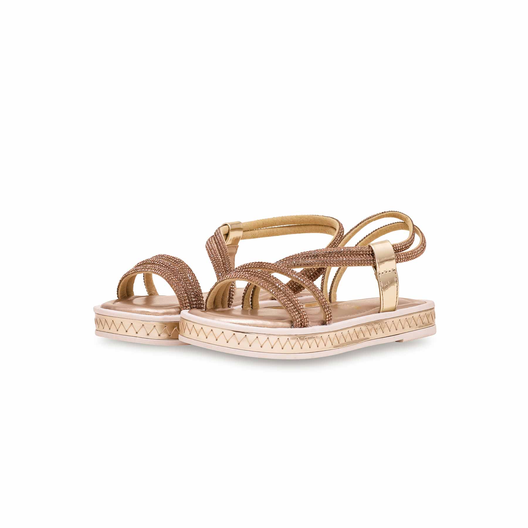 Girls Golden Fancy Sandal KD9838 - Image 3