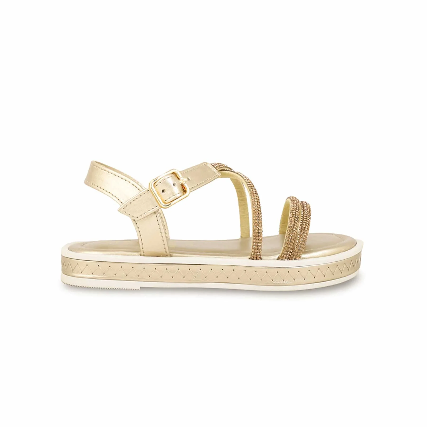 Girls Golden Fancy Sandal KD9839 - Image 2