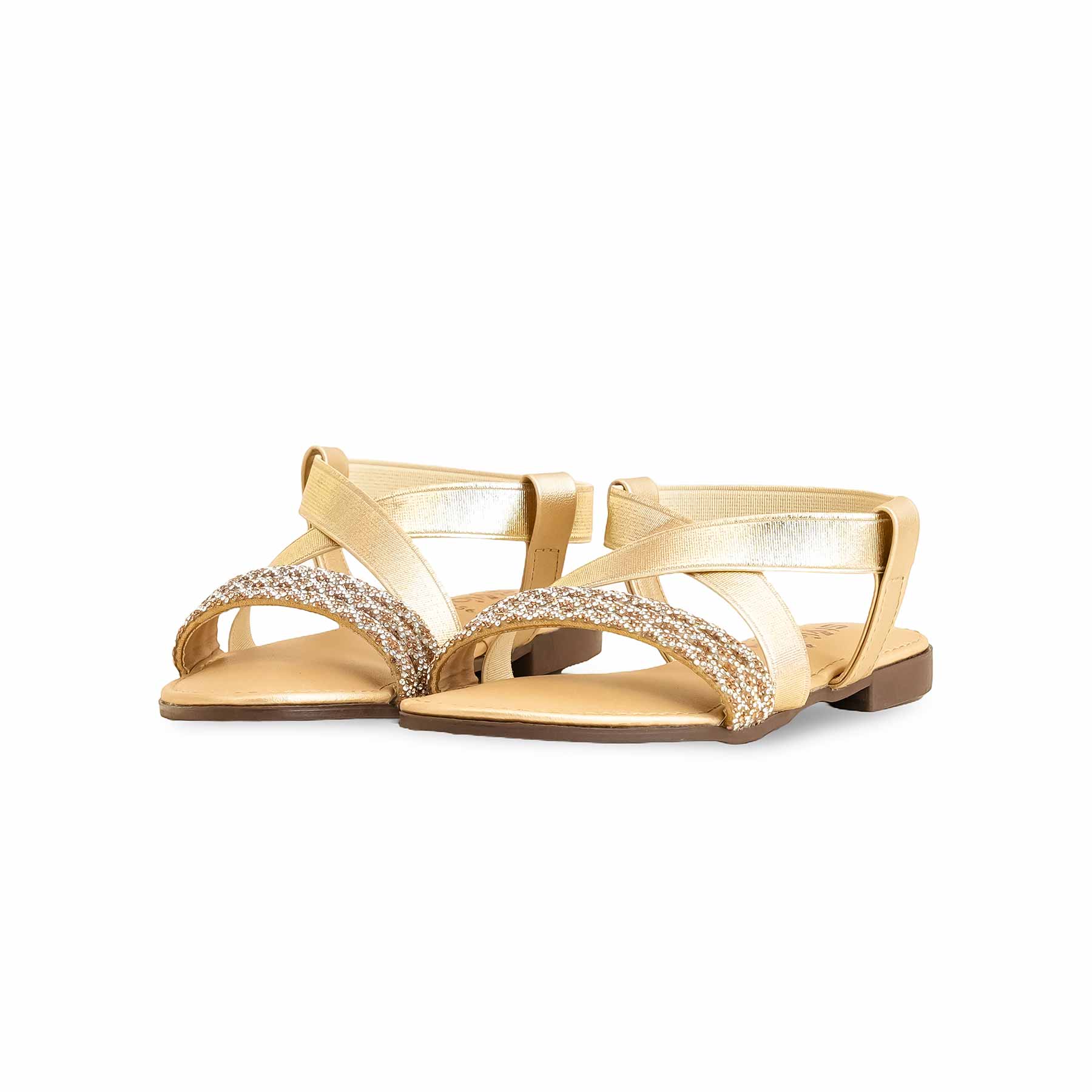 Girls Golden Fancy Sandal KD9856 - Image 3