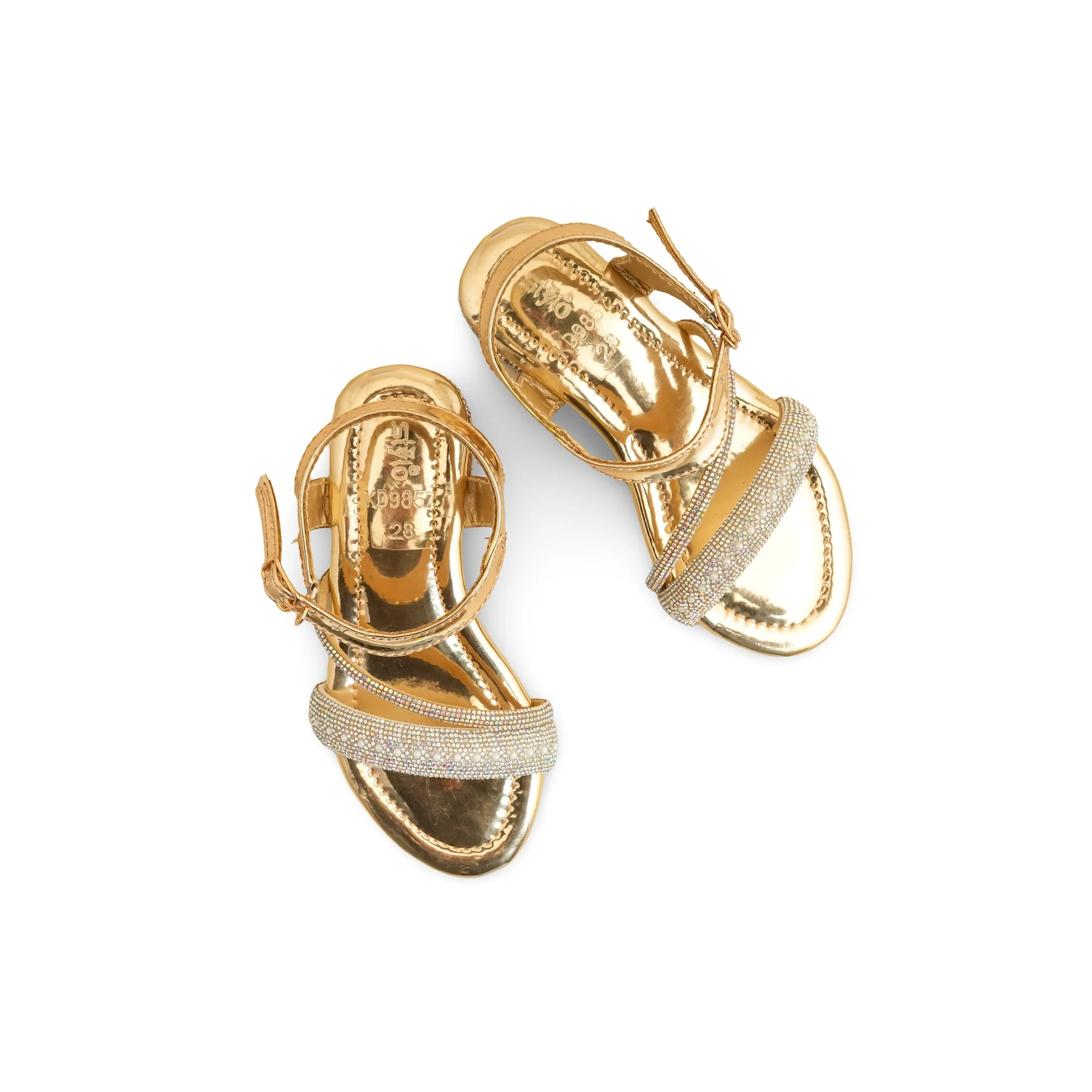 Girls Golden Fancy Sandal KD9857 - Image 5