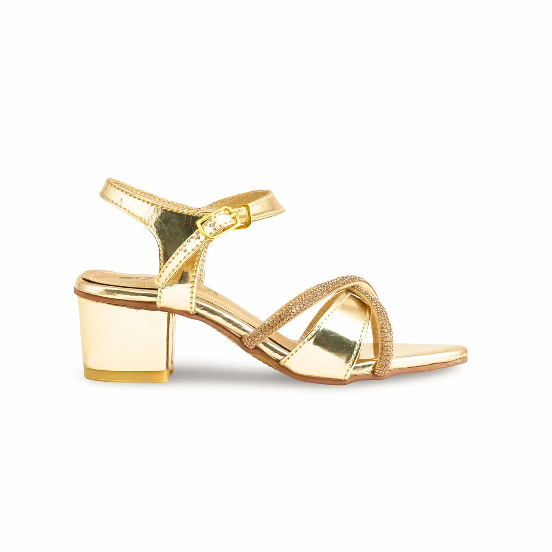 Girls Golden Fancy Sandal KD9861 - Image 2