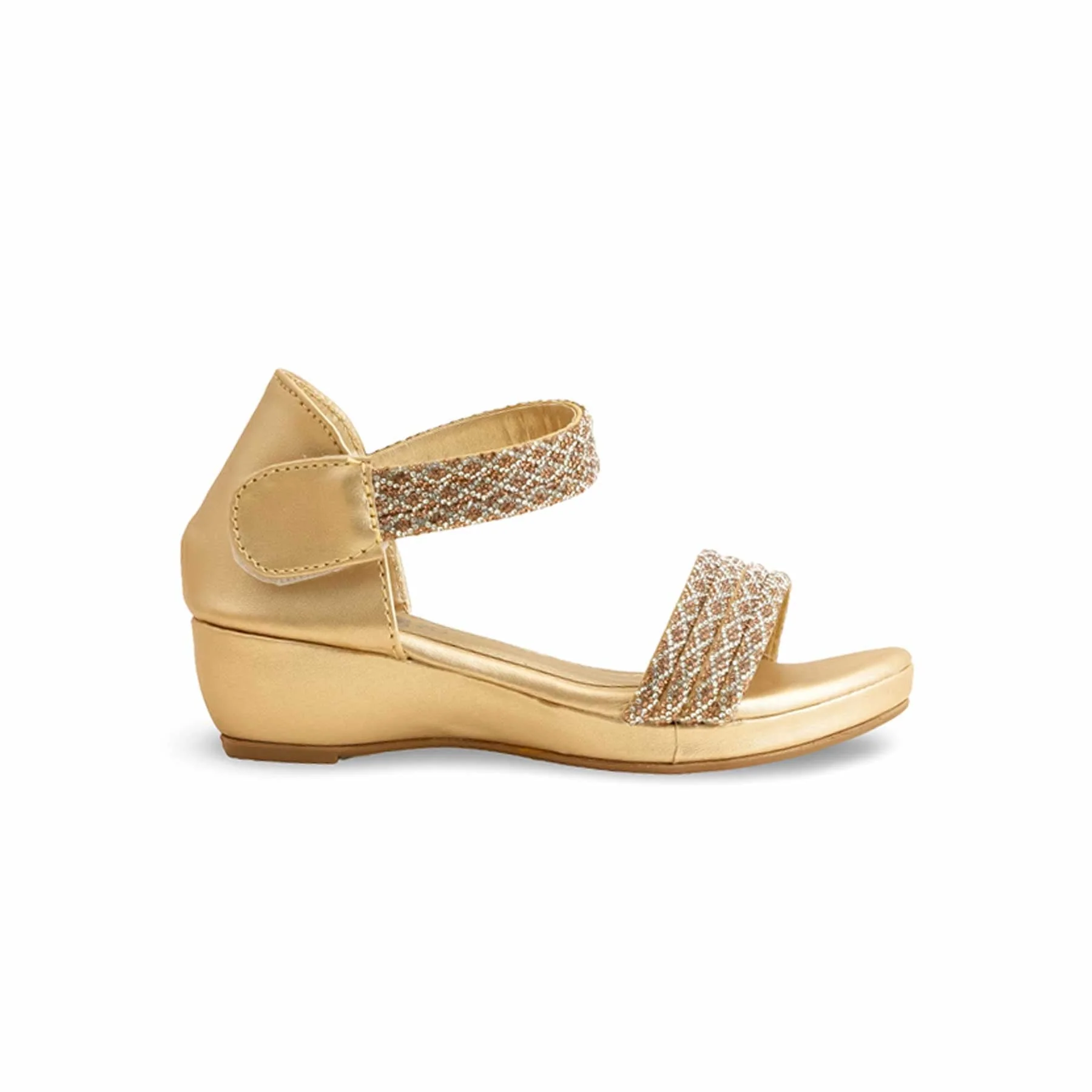 Girls Golden Fancy Sandal KD9878 - Image 2