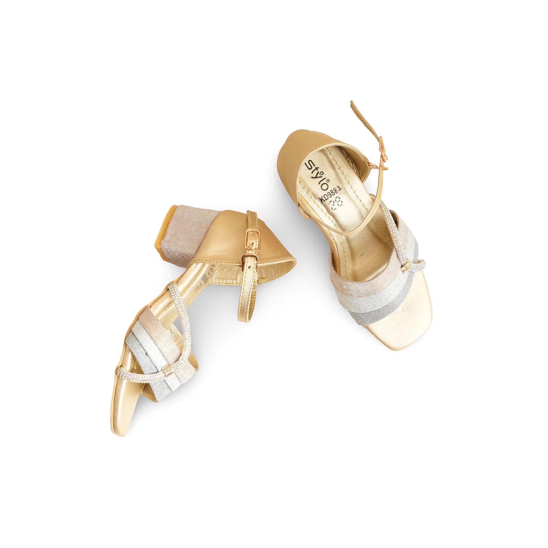 Girls Golden Fancy Sandal KD9882 - Image 5