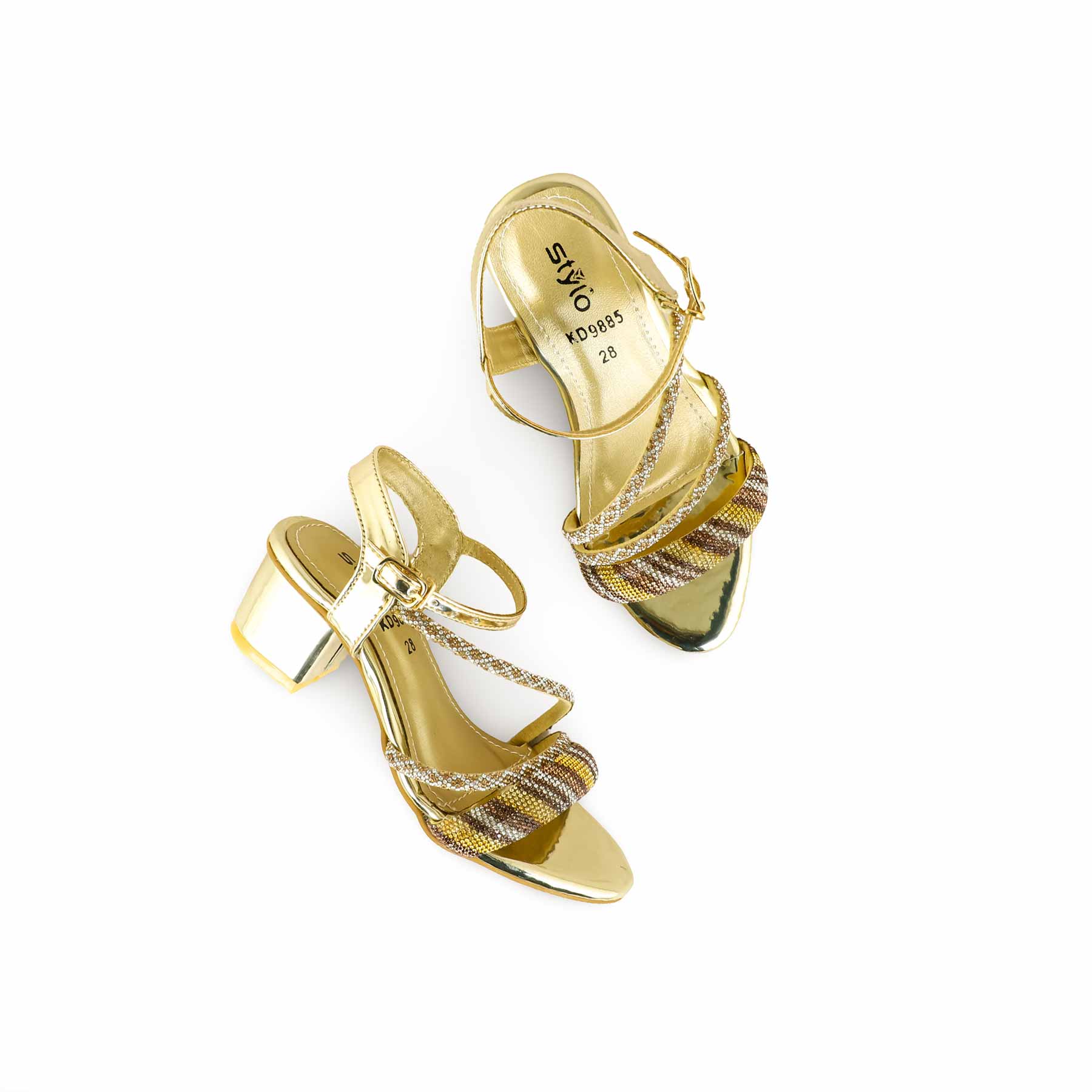 Girls Golden Fancy Sandal KD9885 - Image 5