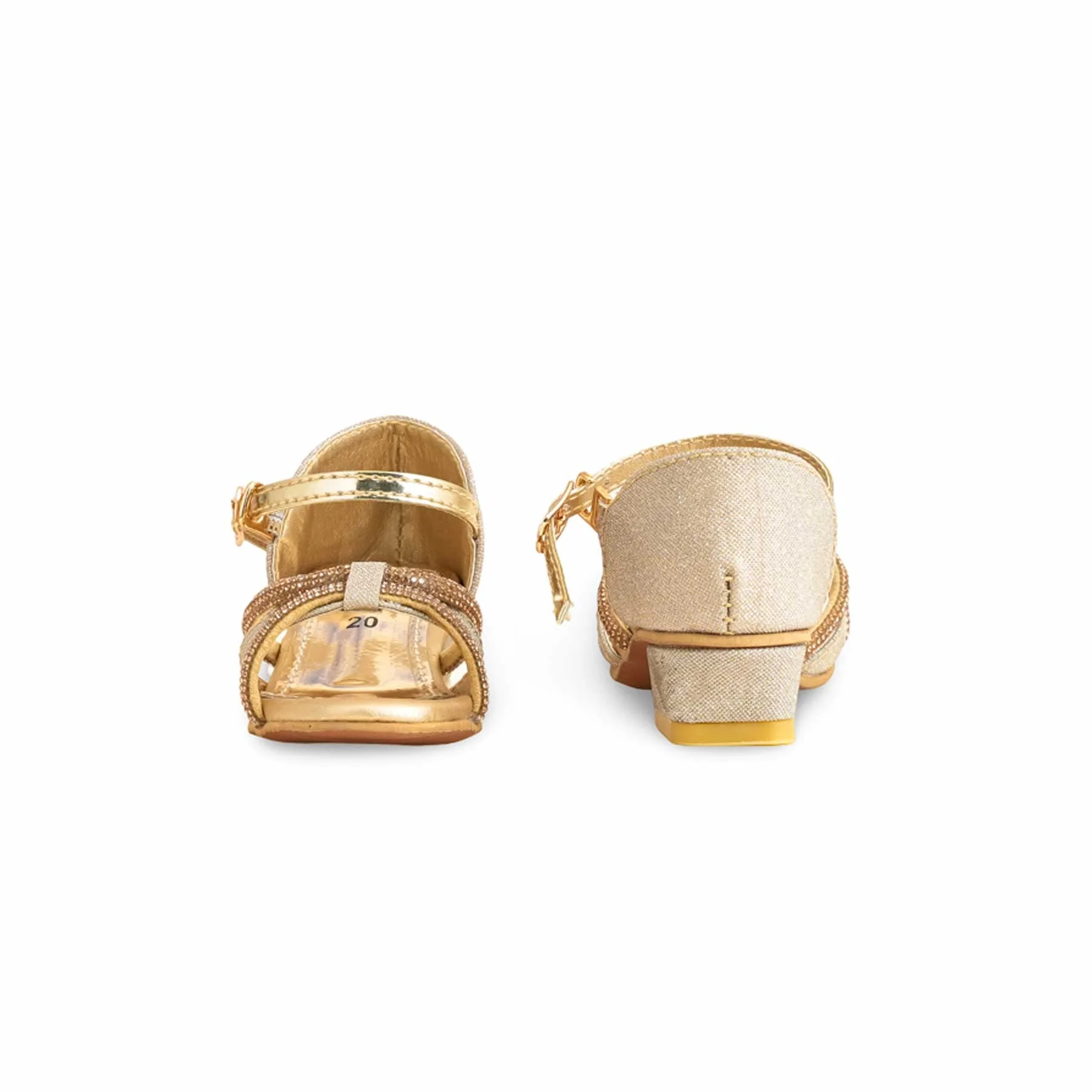 Girls Golden Fancy Sandal KD9914 - Image 4