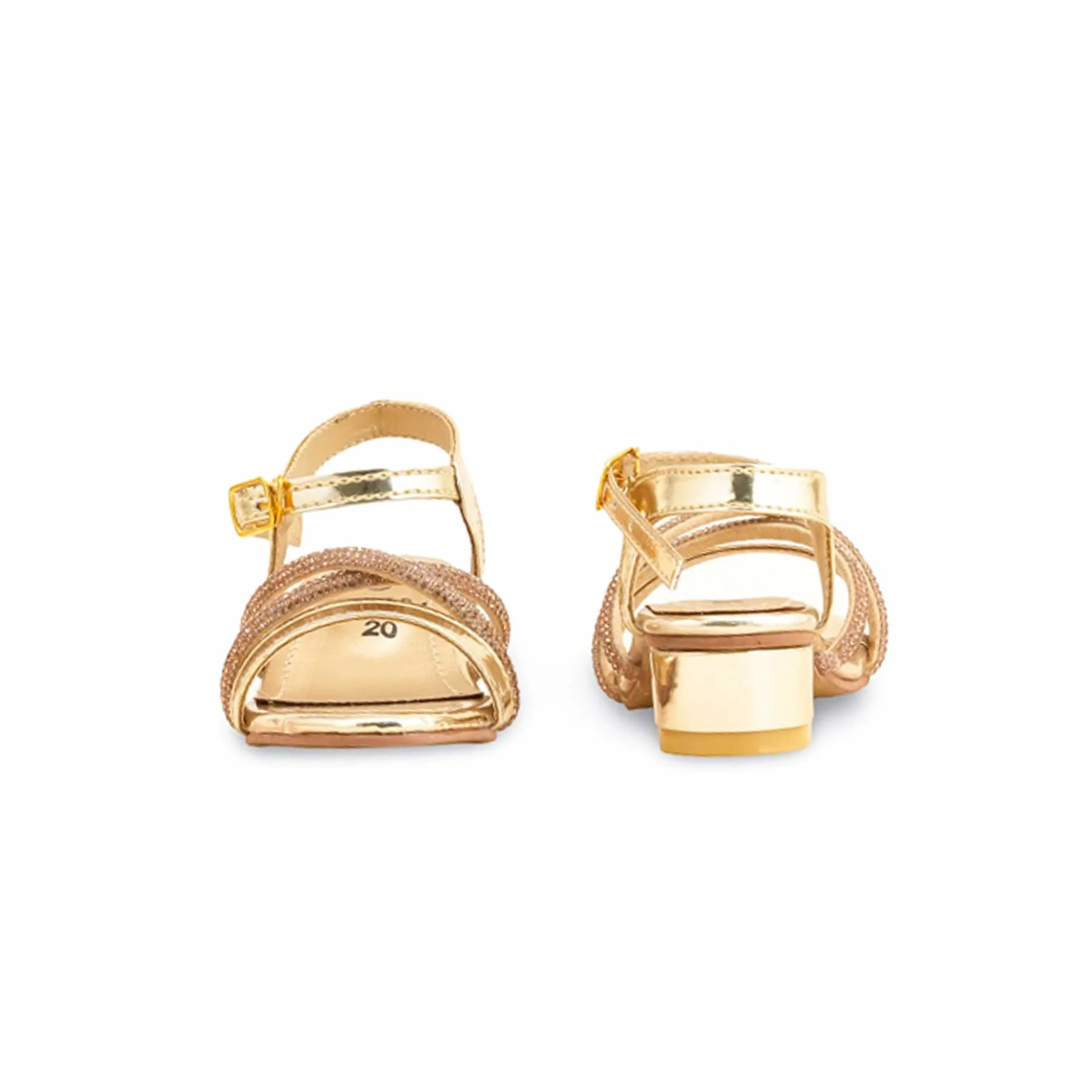Girls Golden Fancy Sandal KD9921 - Image 4