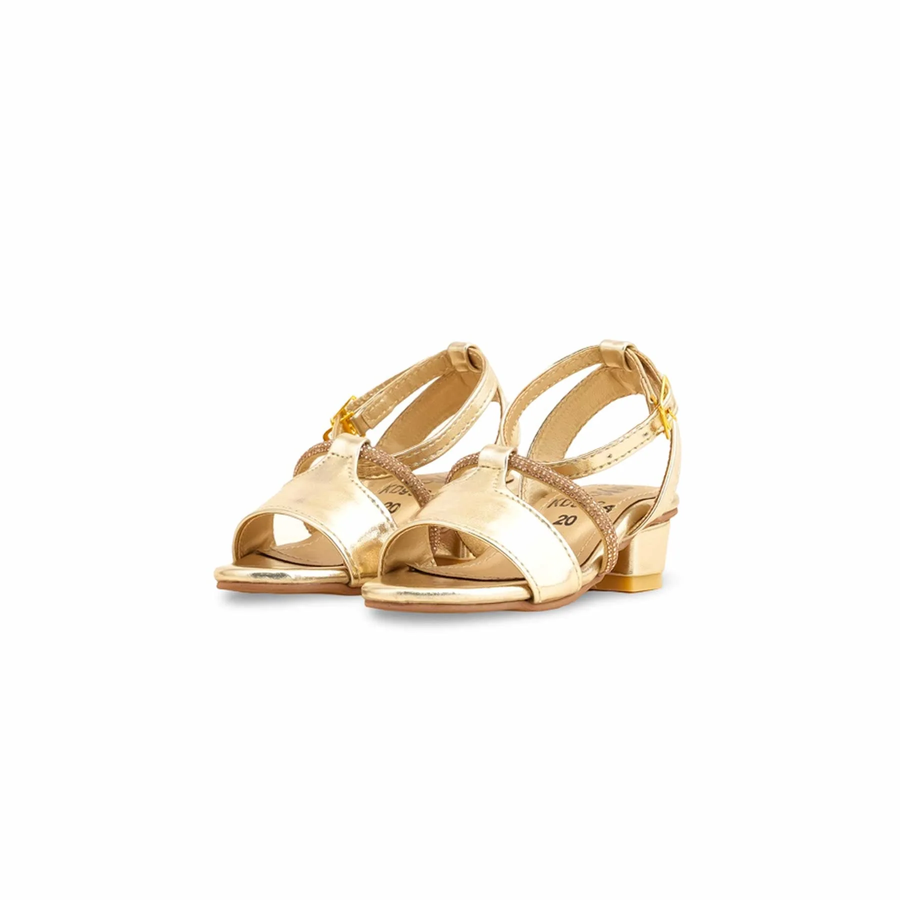 Girls Golden Fancy Sandal KD9924 - Image 3