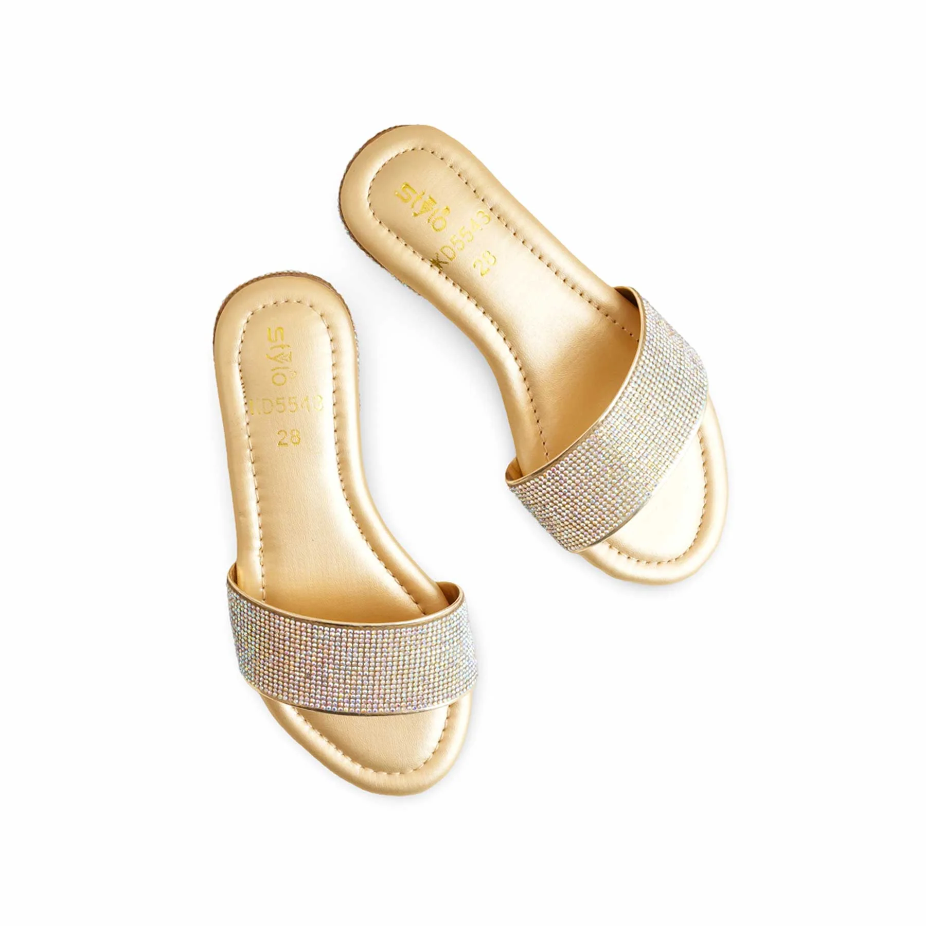 Girls Golden Fancy Slipper KD5543 - Image 5