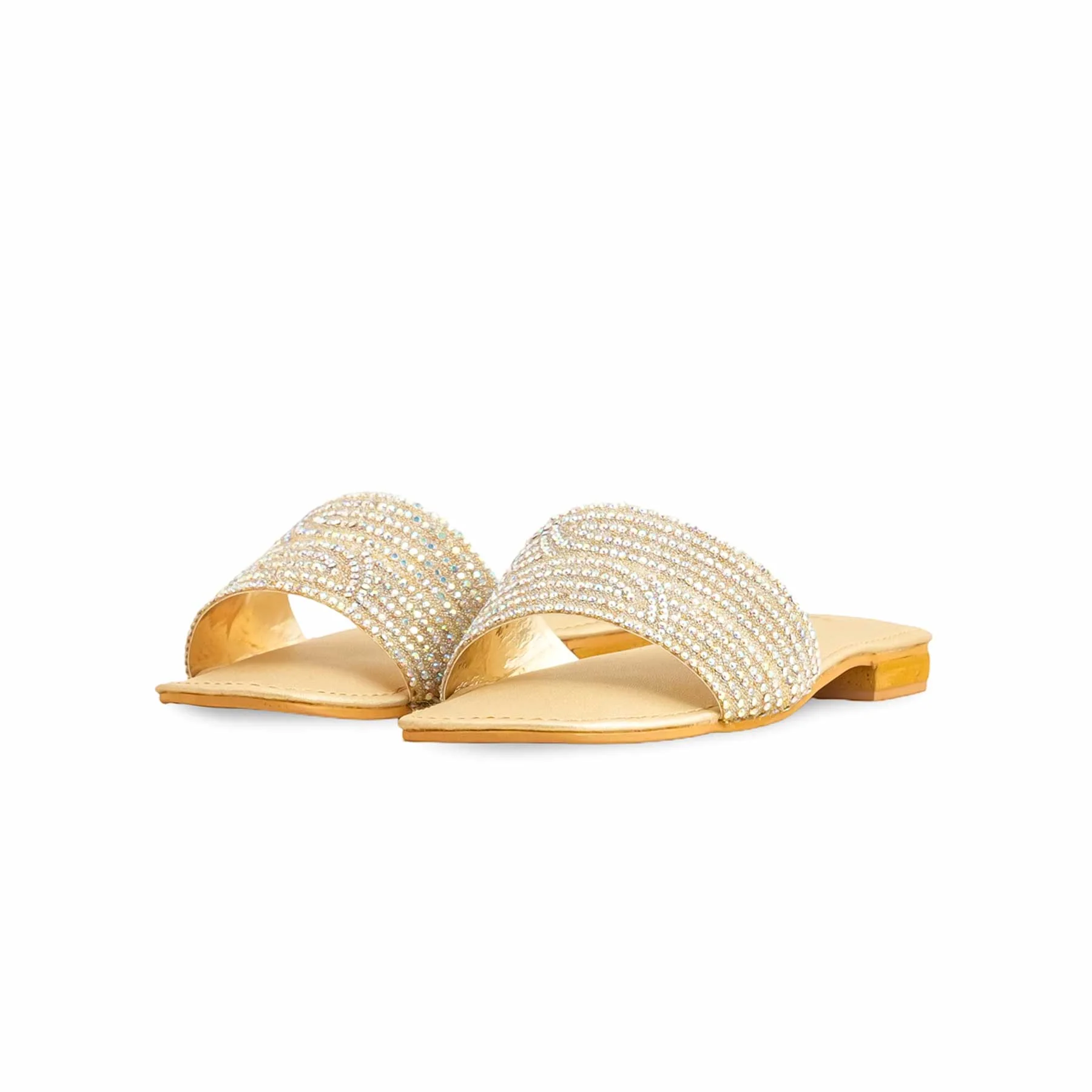 Girls Golden Fancy Slipper KD5584 - Image 3