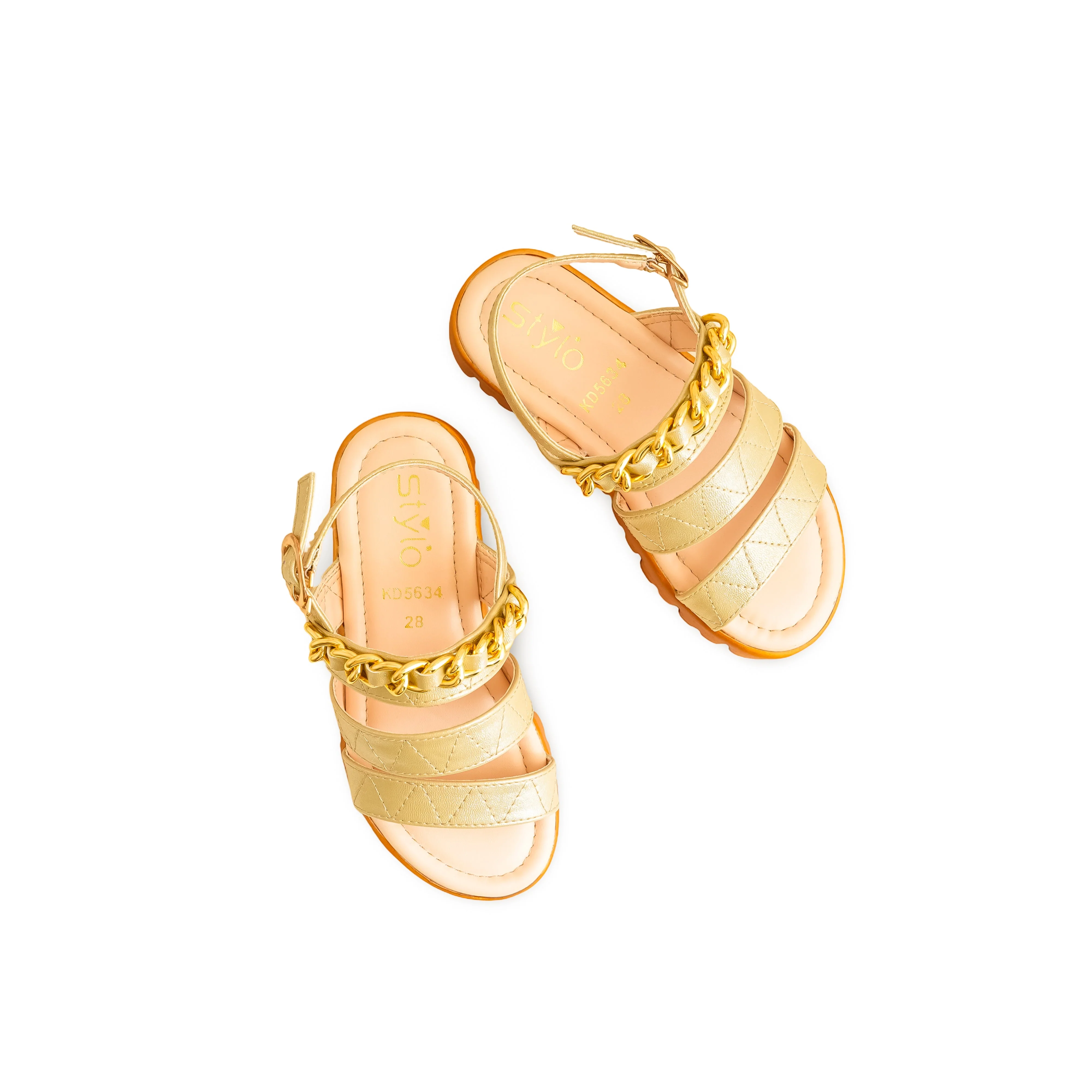 Girls Golden Formal Sandal KD5634 - Image 5