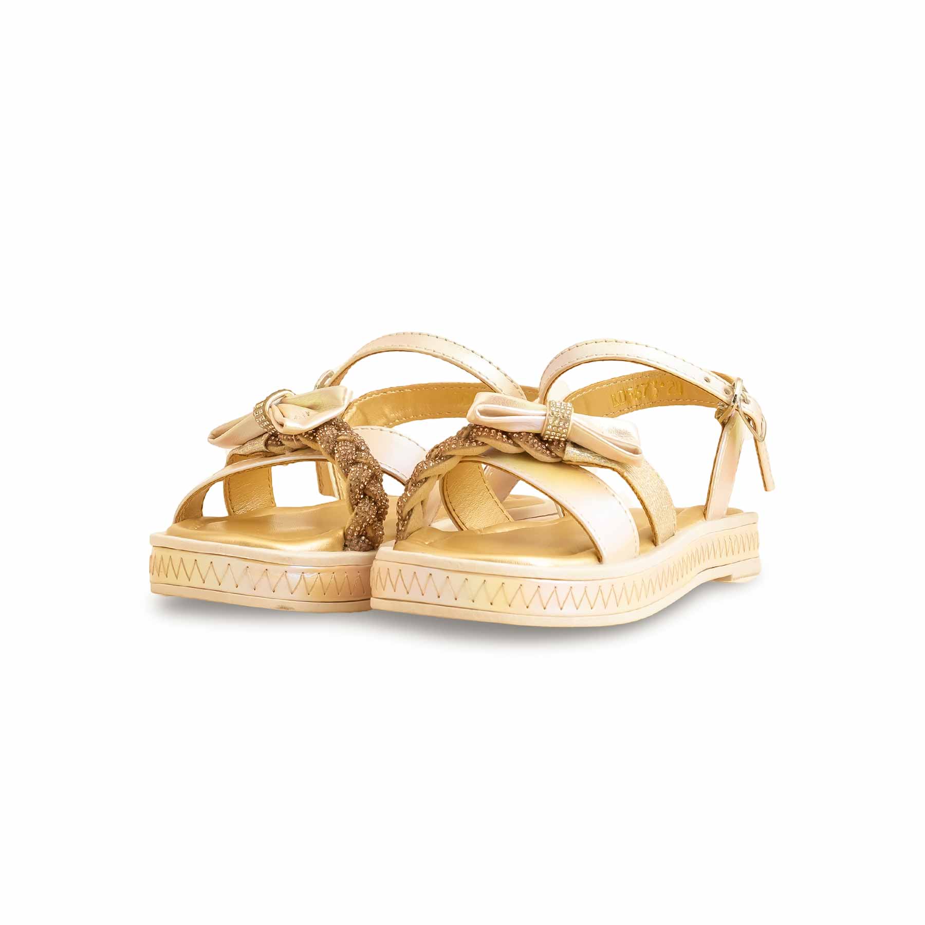 Girls Golden Formal Sandal KD5673 - Image 3