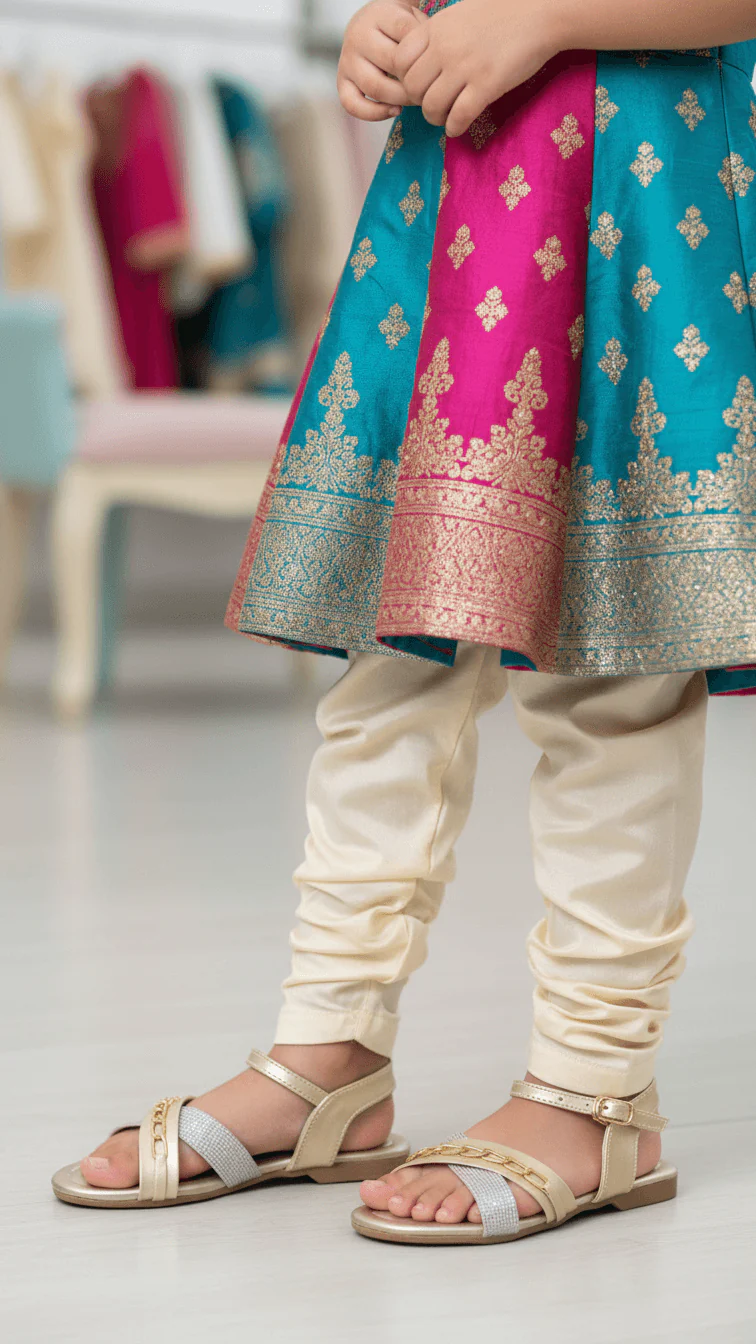 Girls Golden Formal Sandal KD9868 - Image 2