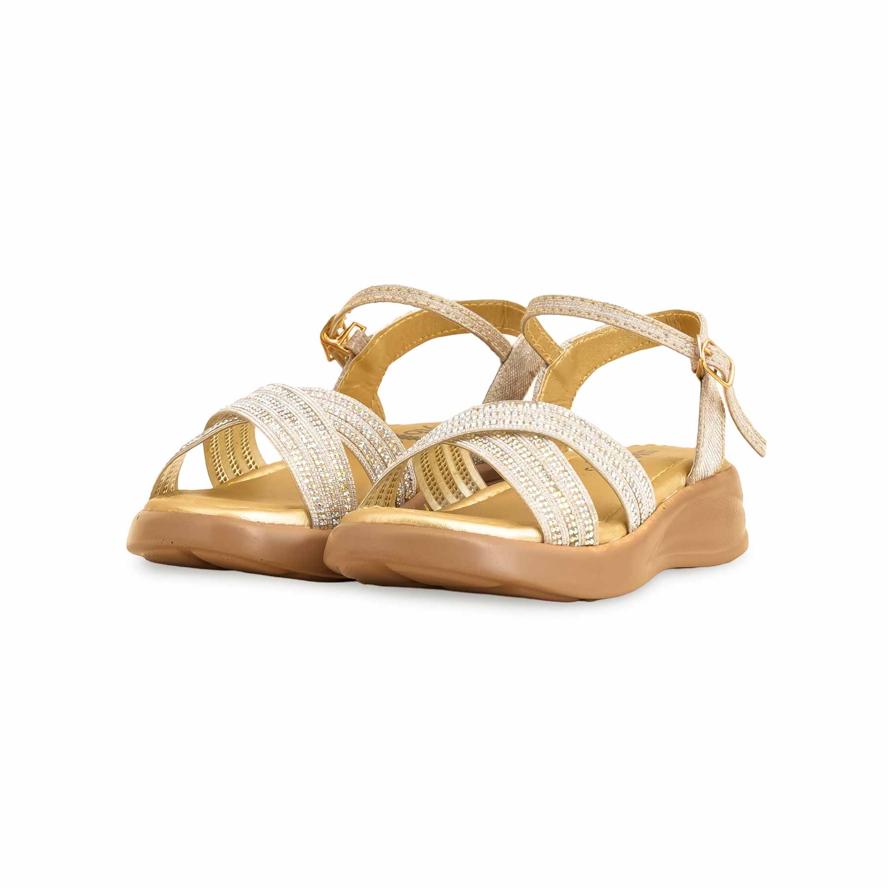Girls Golden Formal Sandal KD9884 - Image 3