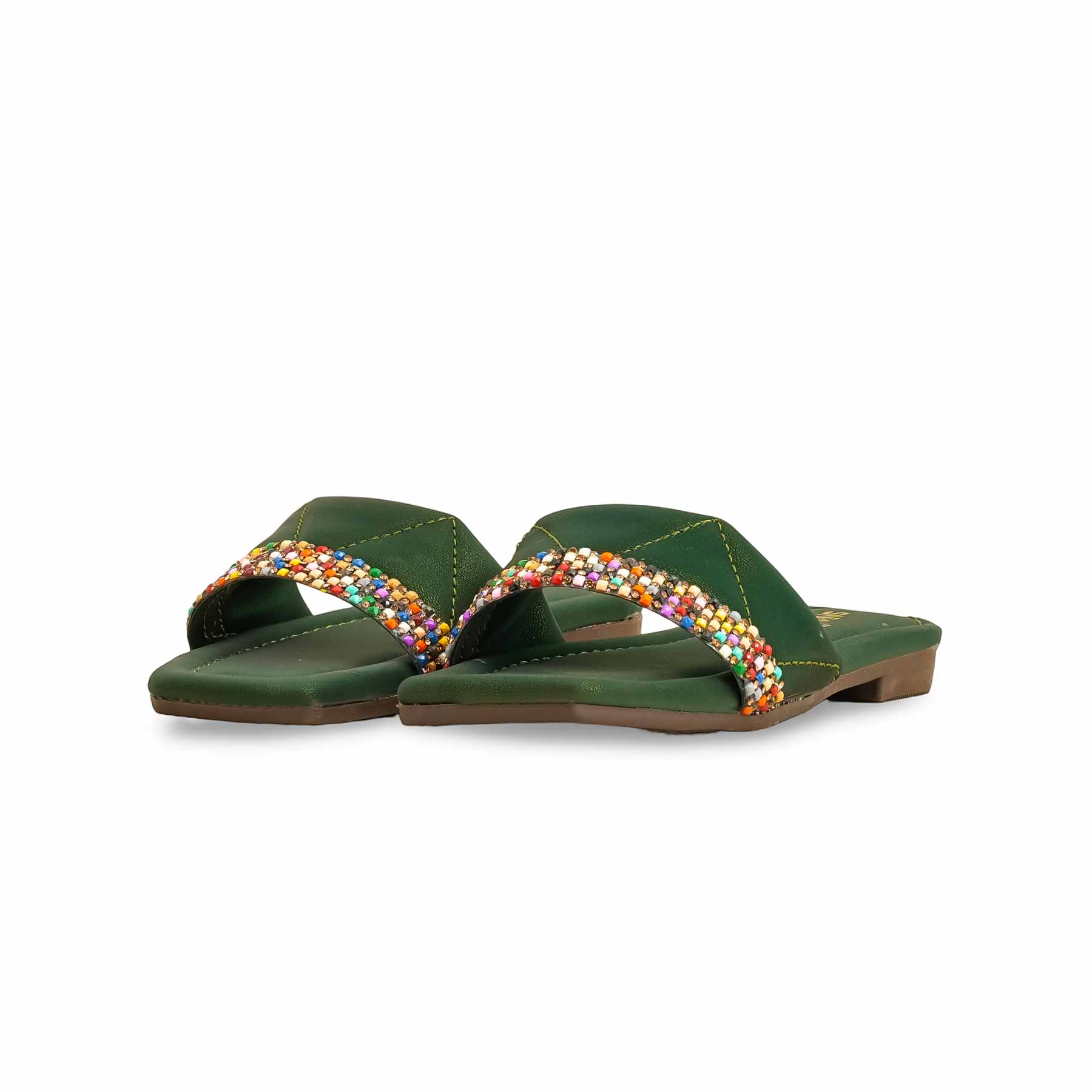 Girls Green Casual Slipper KD5552 - Image 3