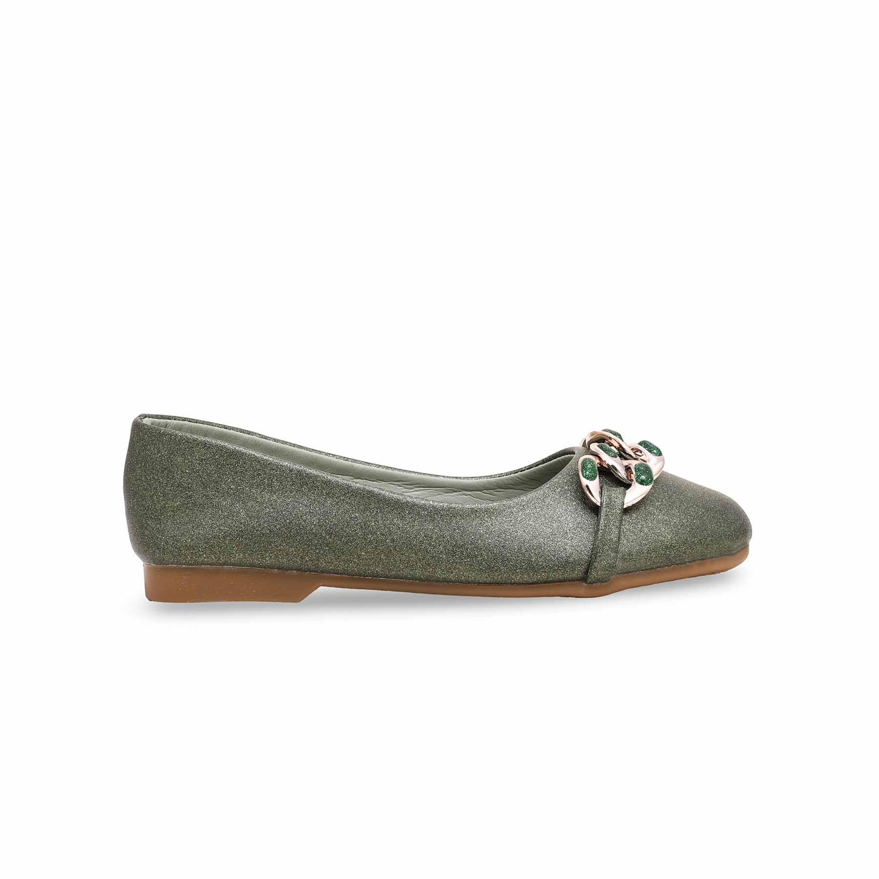 Girls Green Formal Pumps KD0967 - Image 2