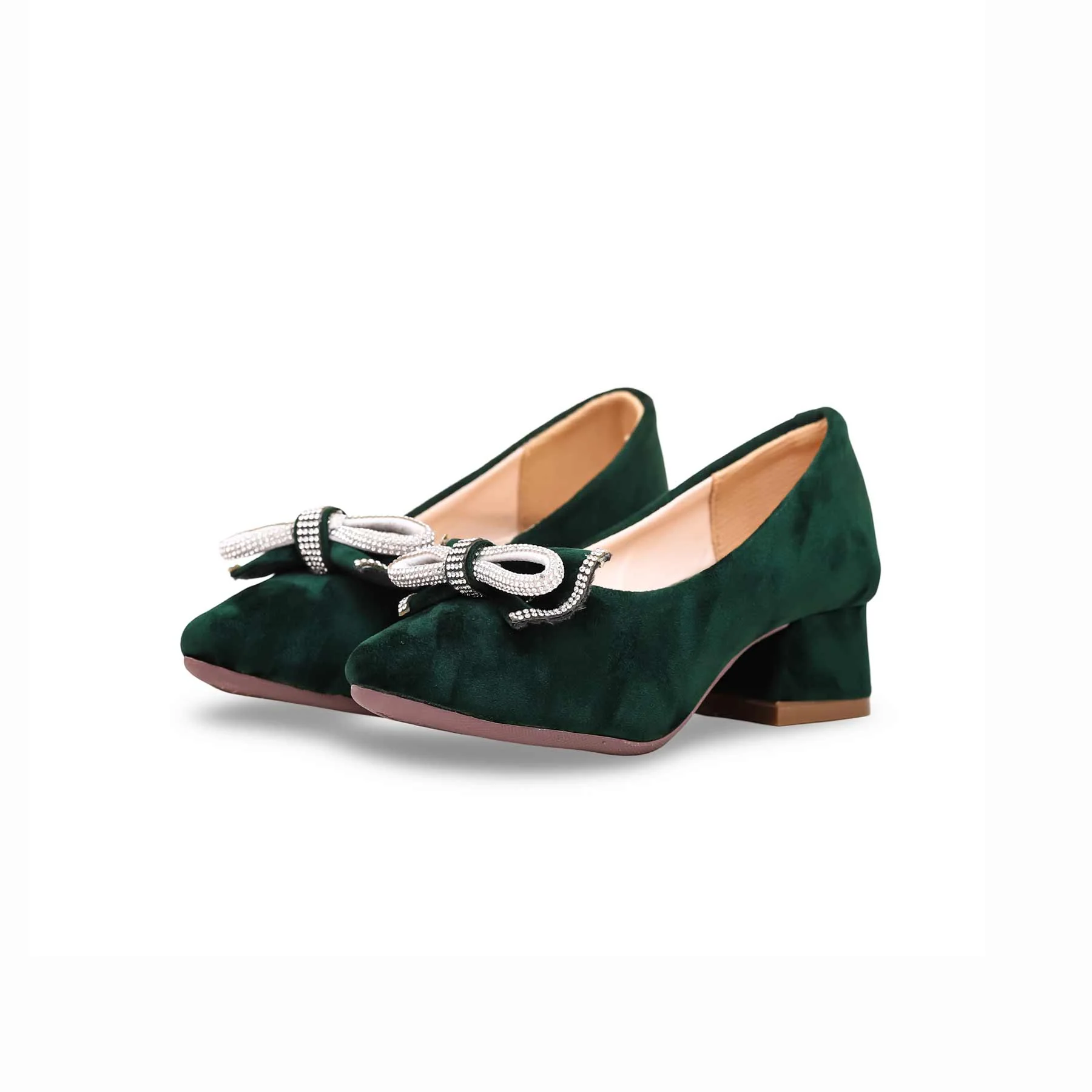 Girls Green Formal Pumps KD2292 - Image 2