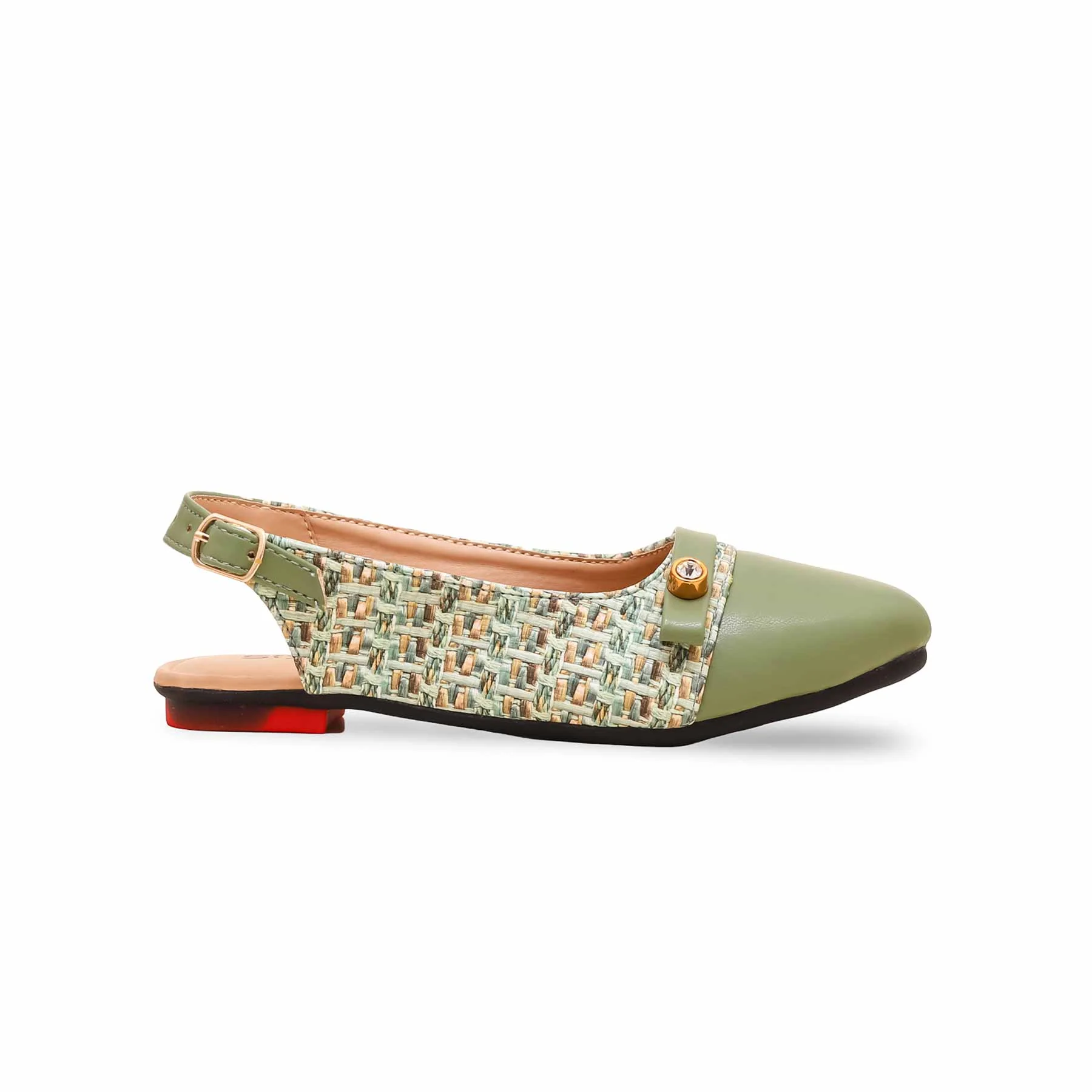 Girls Green Formal Pumps KD2339 - Image 2