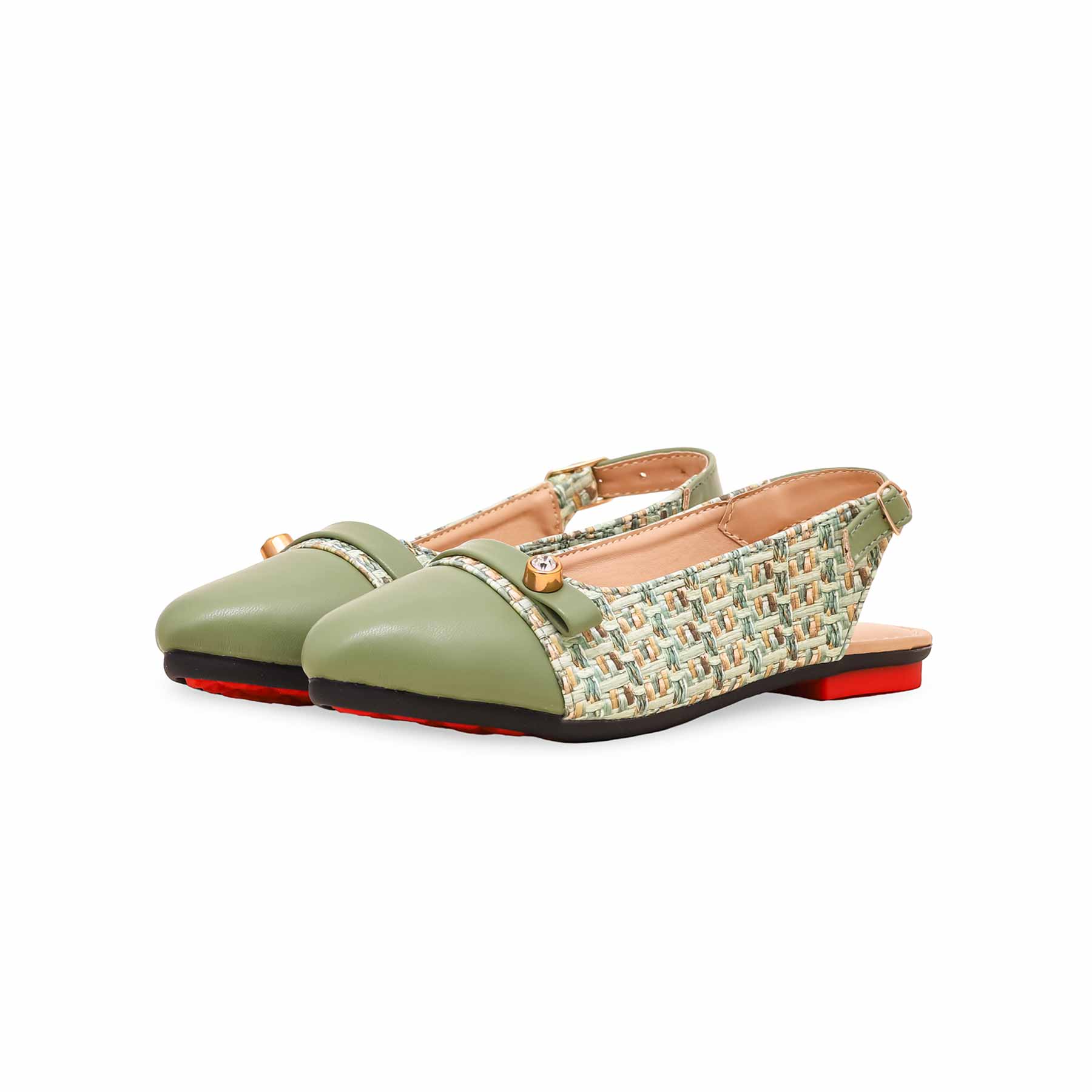 Girls Green Formal Pumps KD2339 - Image 3
