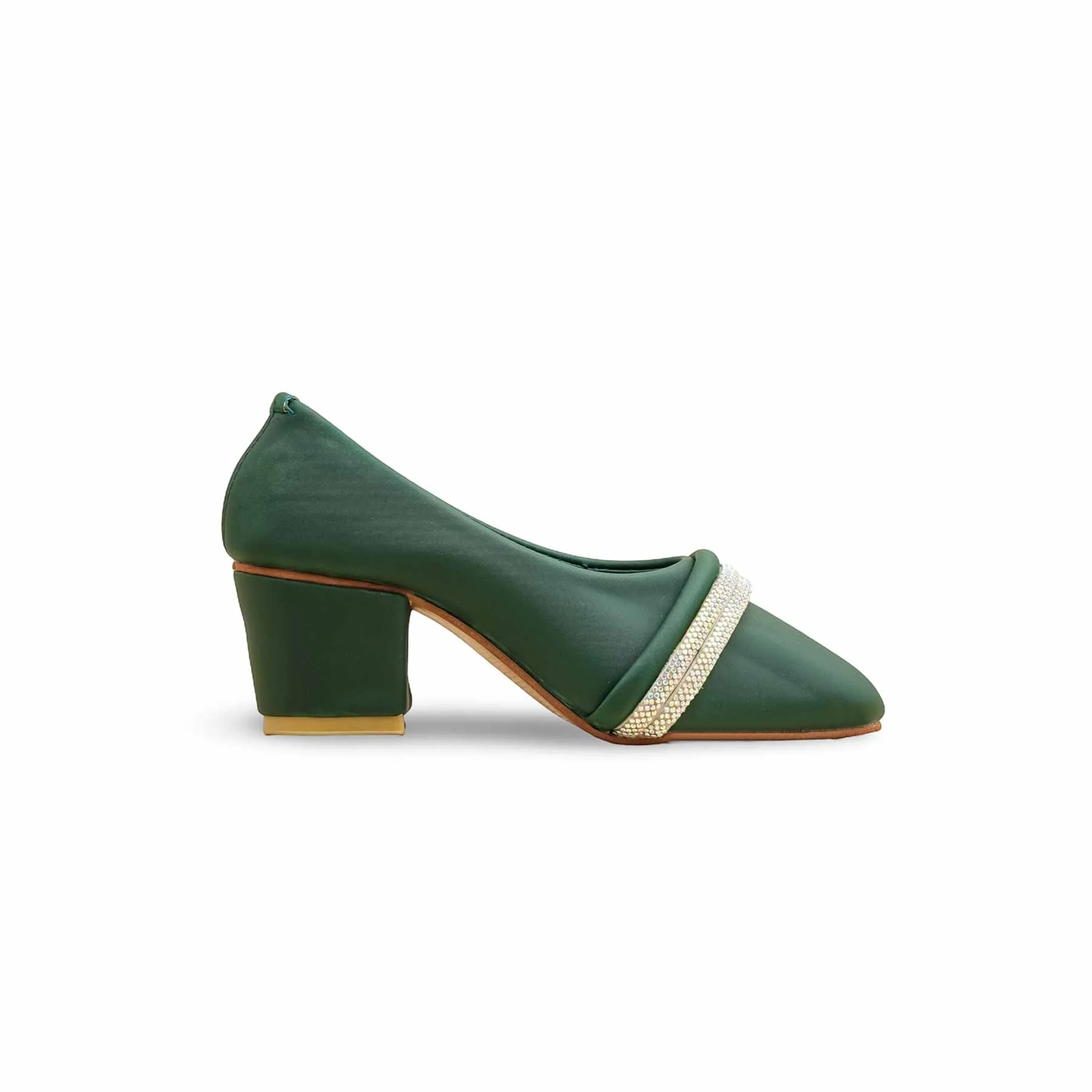 Girls Green Formal Pumps KD2565 - Image 2