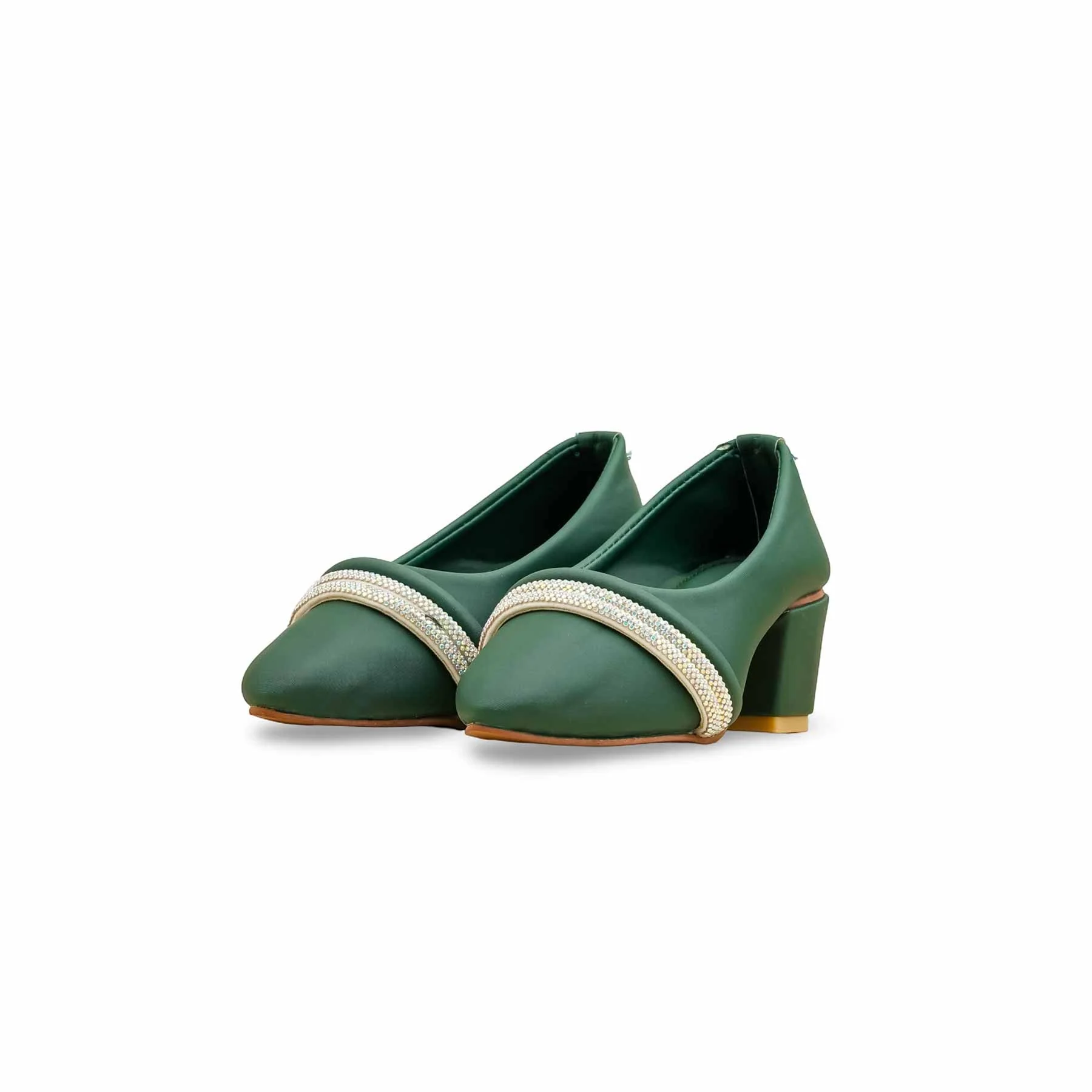 Girls Green Formal Pumps KD2565 - Image 3