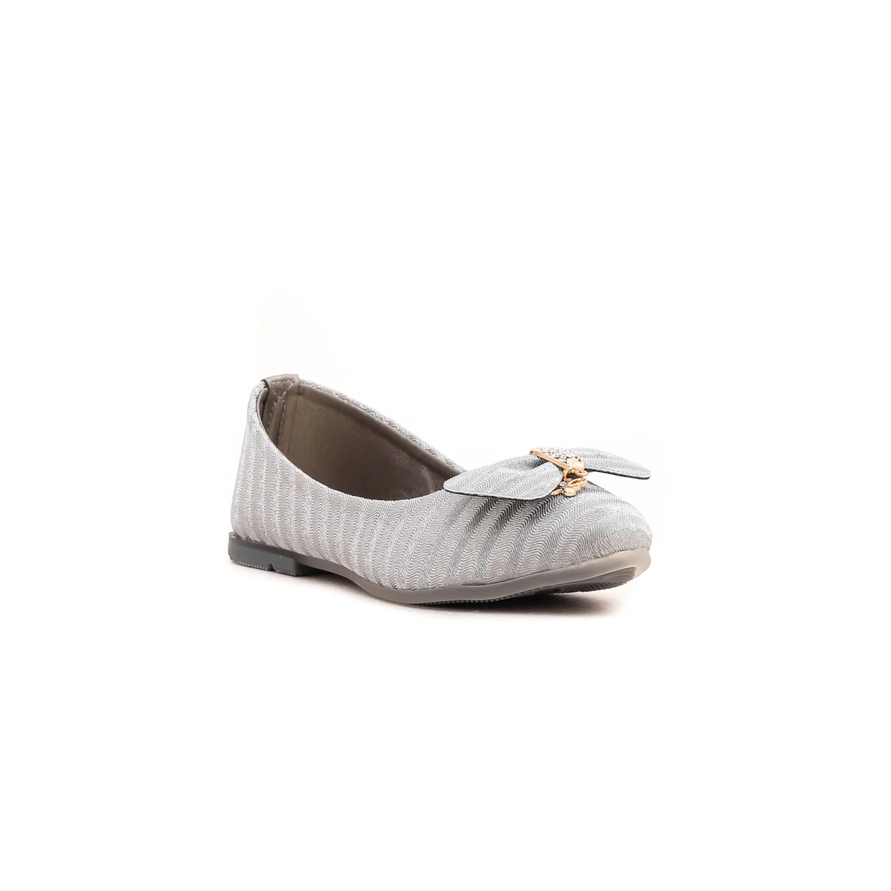 Girls Grey Fancy Pump KD0612 - Image 2