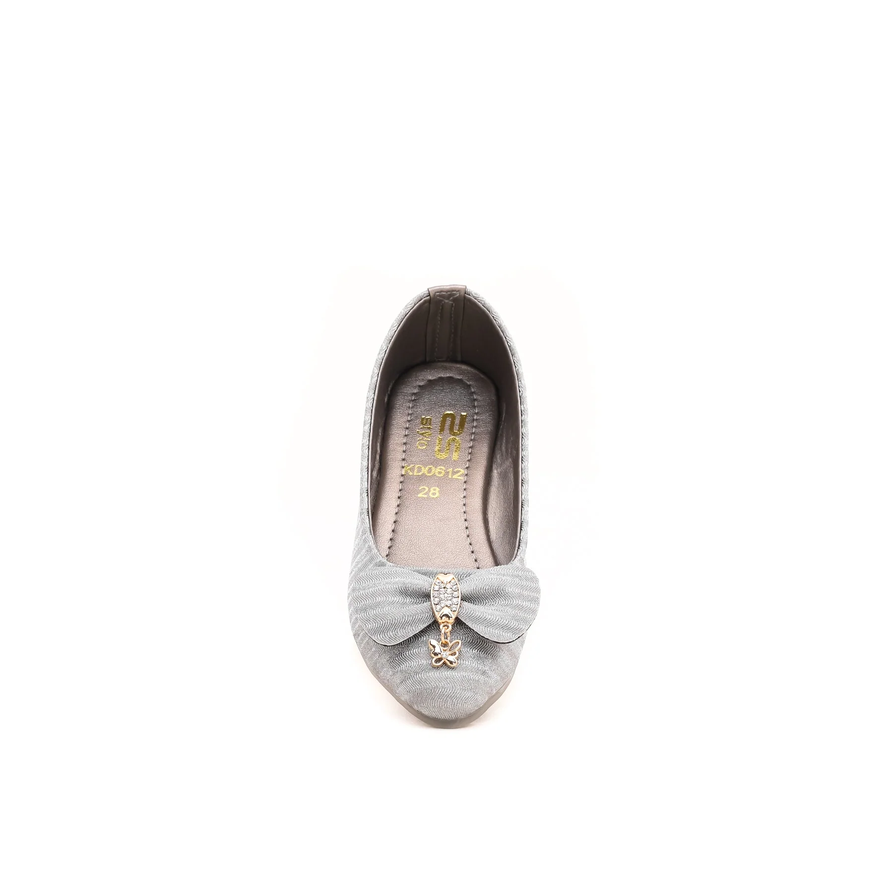Girls Grey Fancy Pump KD0612 - Image 3