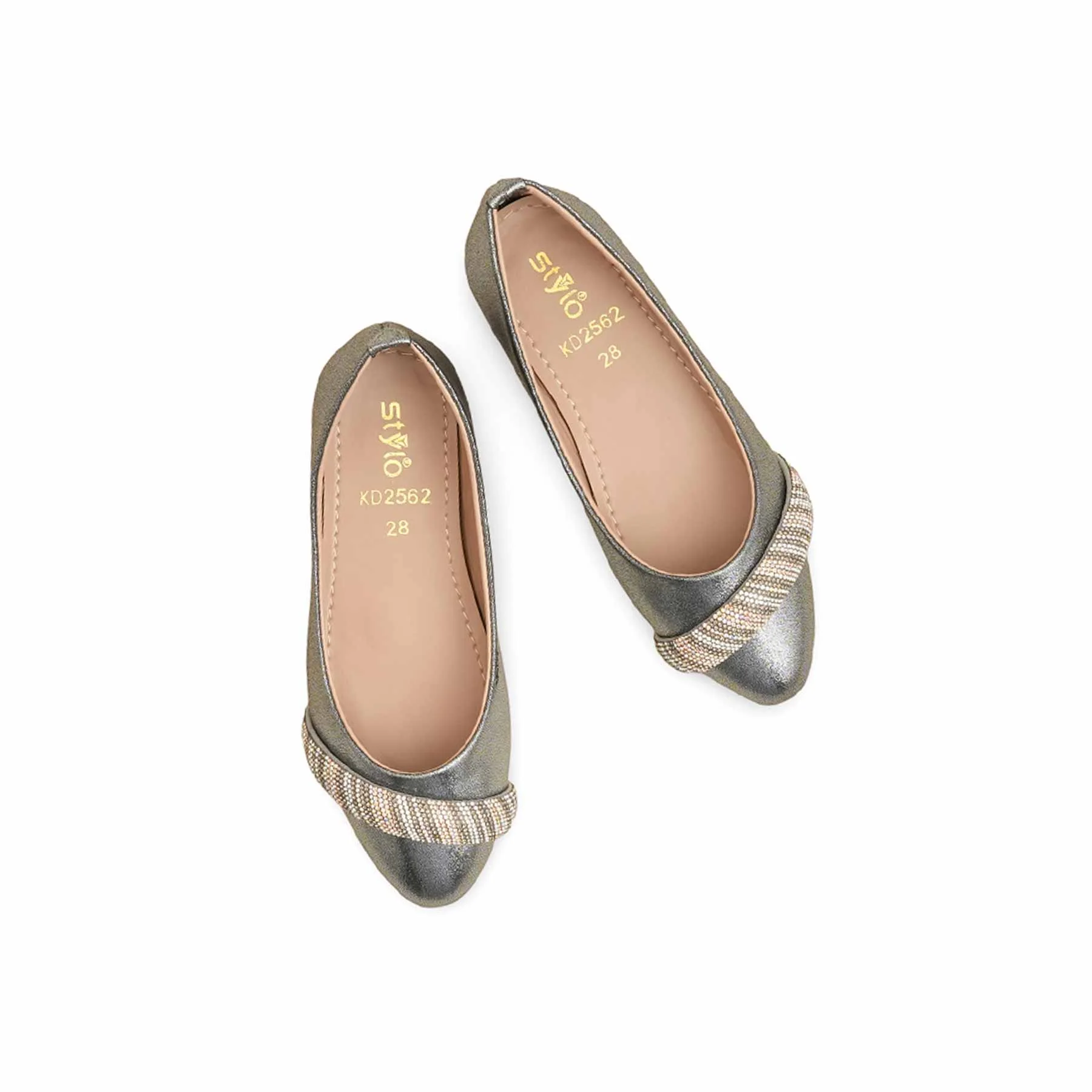 Girls Grey Fancy Pumps KD2562 - Image 5