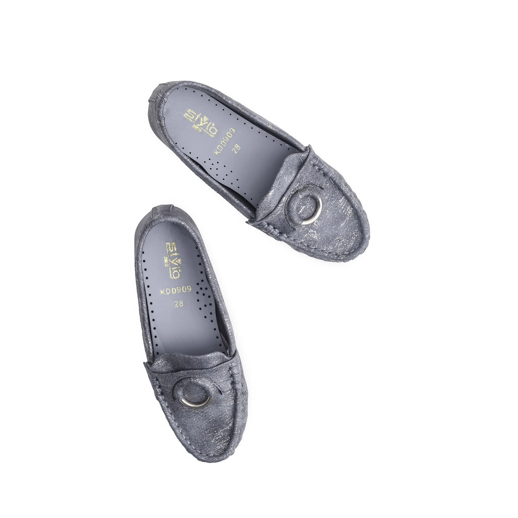 Girls Grey Formal Moccasin KD0909 - Image 5